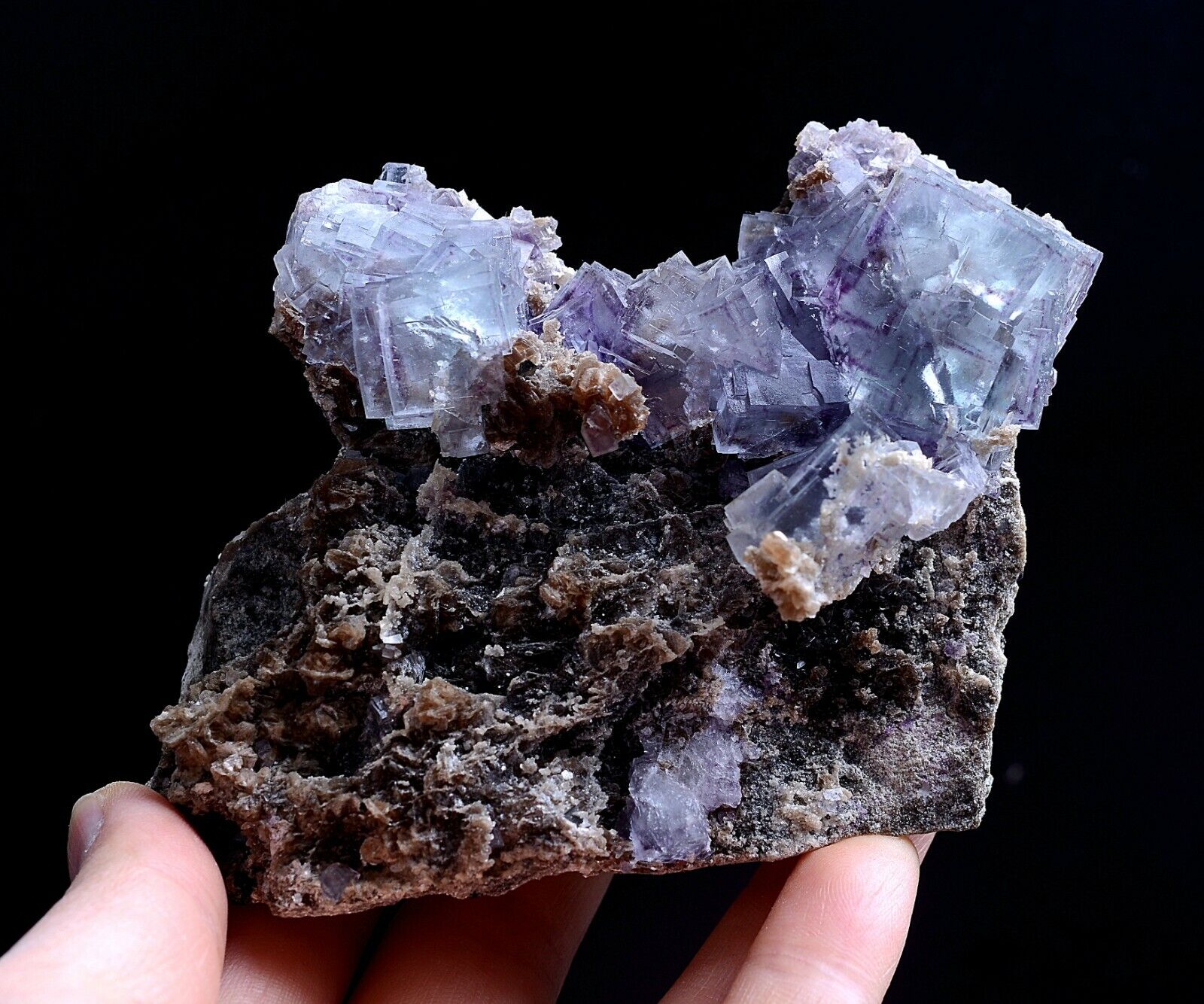 378g Natural Clear Phantom Window Purple Fluorite Mineral Specimen/ Yaogangxian