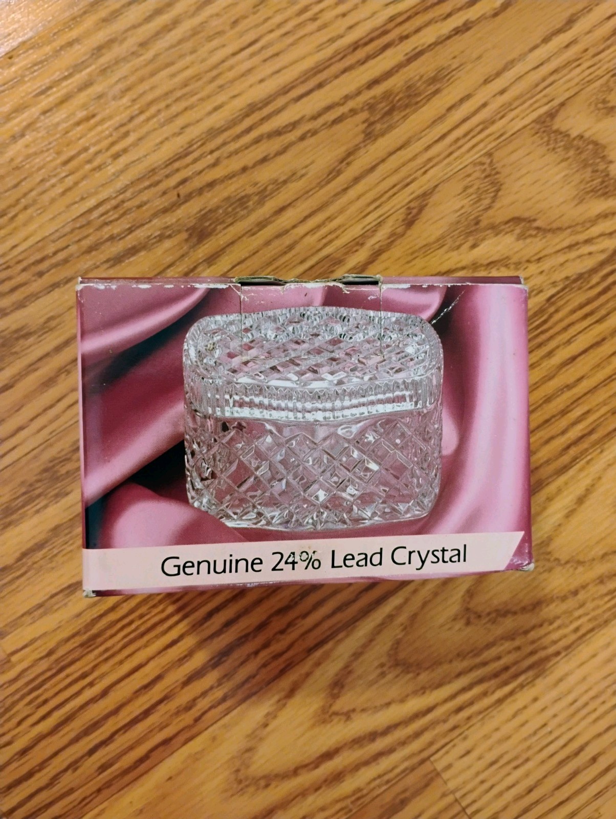 Vintage Tender Moments Genuine 24% Lead Crystal Trinket Jewelry Box Rectangular