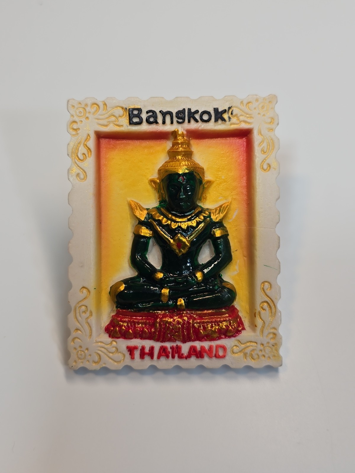 Bangkok Thailand Travel Souvenir Fridge Magnet Emerald Buddha 3-D Resin