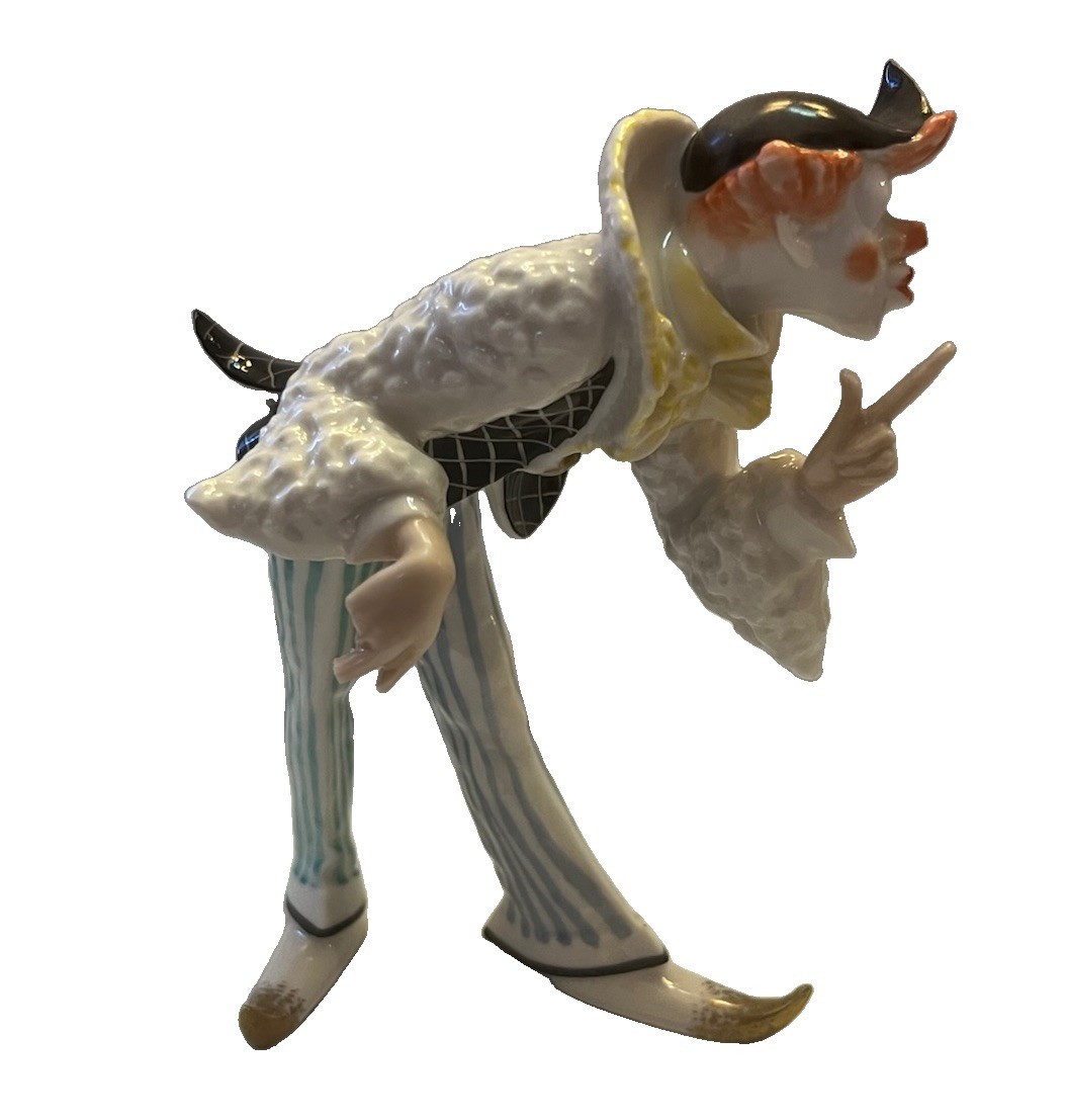 Hutschenreuther Selb Kunstabteilung Signed Clown Figurine Read: Missing Finger Hutschenreuther Selb Kunstabteilung Signed Clown Figurine Read: Missing Finger