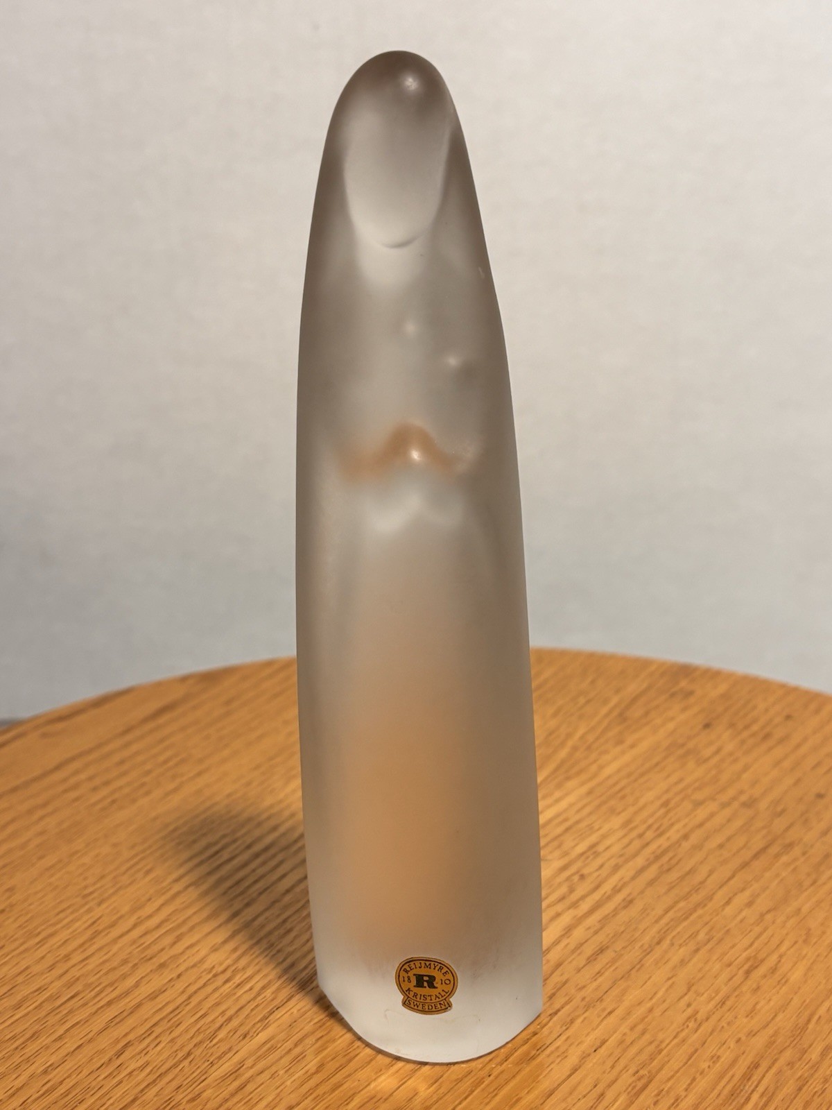Vintage REIJMYRE Sweden Frosted Crystal Praying Madonna 8