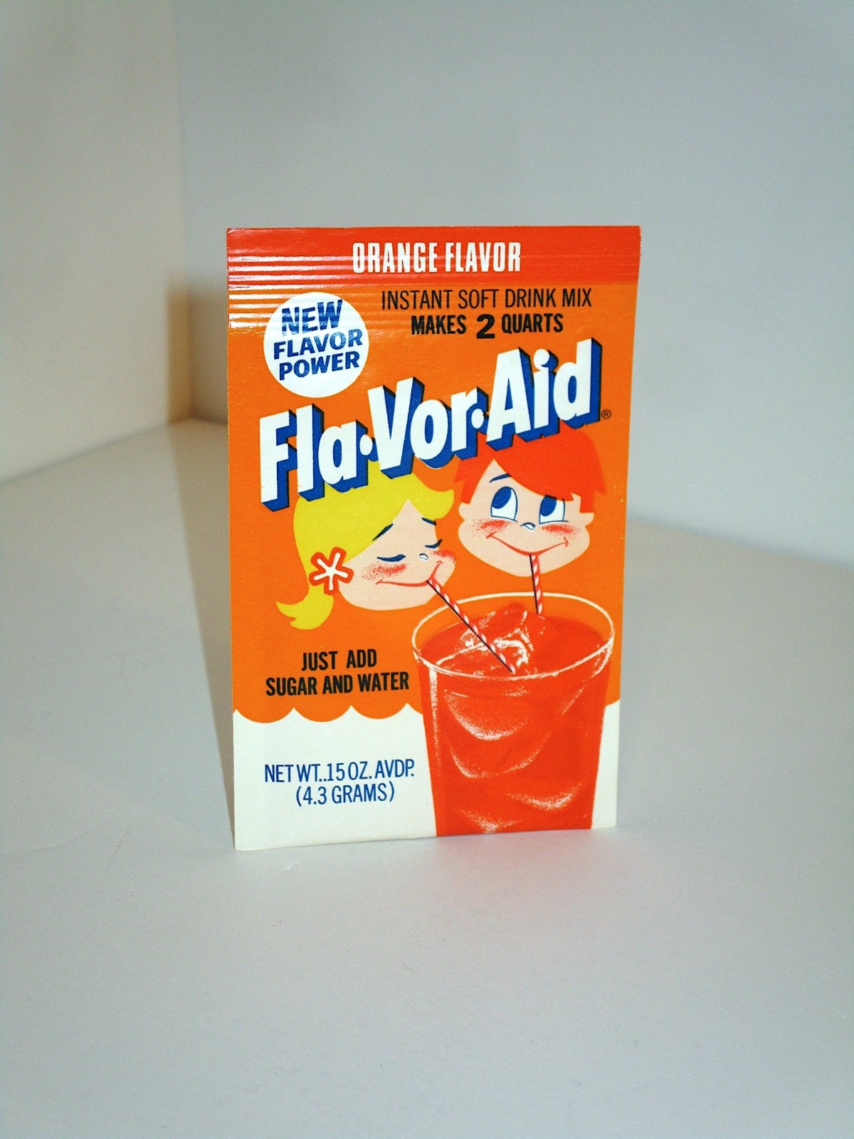 Vtg 1970\'s 1980\'s FlaVor Aid ORANGE Soft Drink Mix Packet Package Unopened NEW