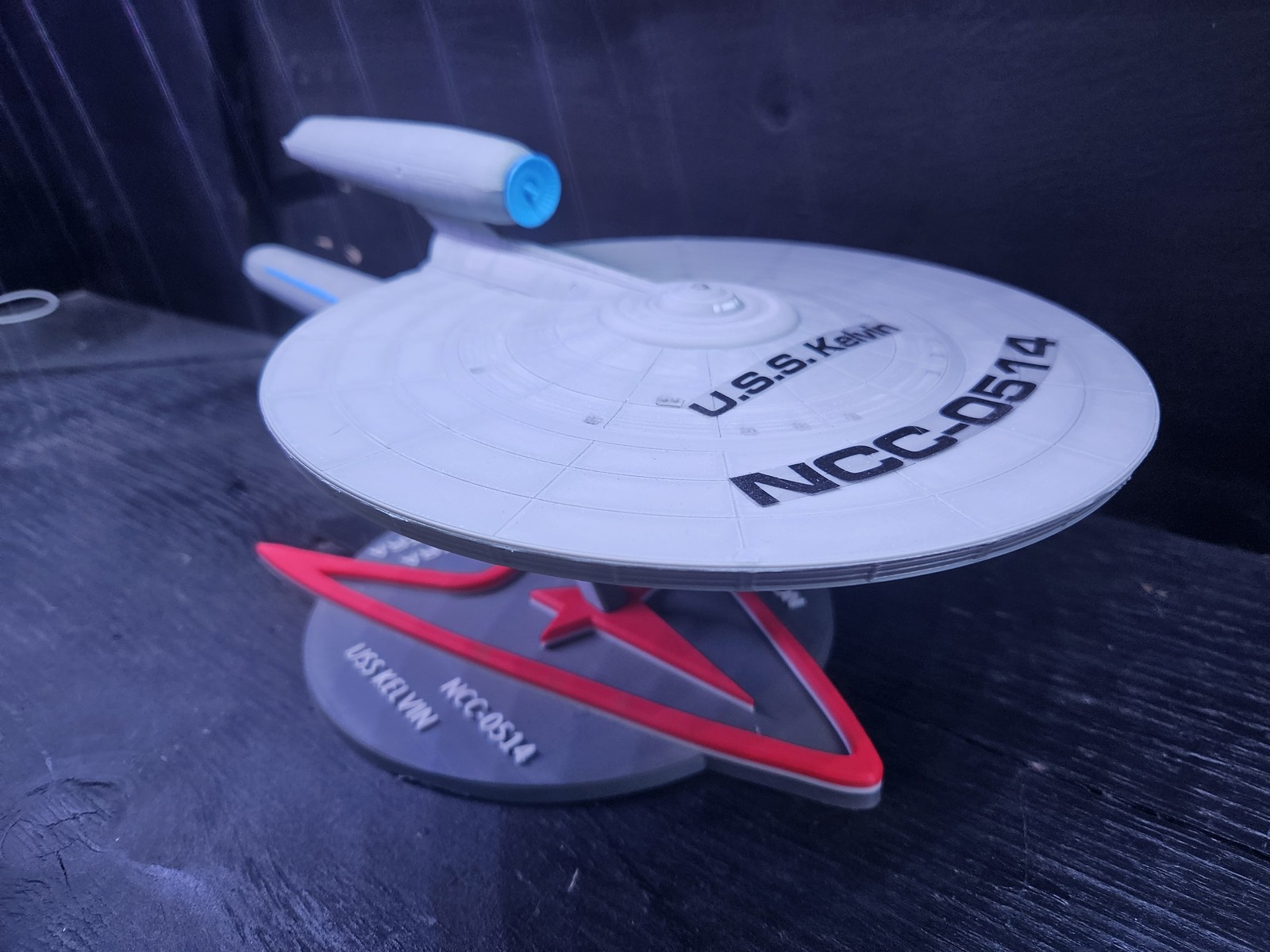 USS Kelvin NCC-0514 3D Printed Starship Display Piece with Custom Stand
