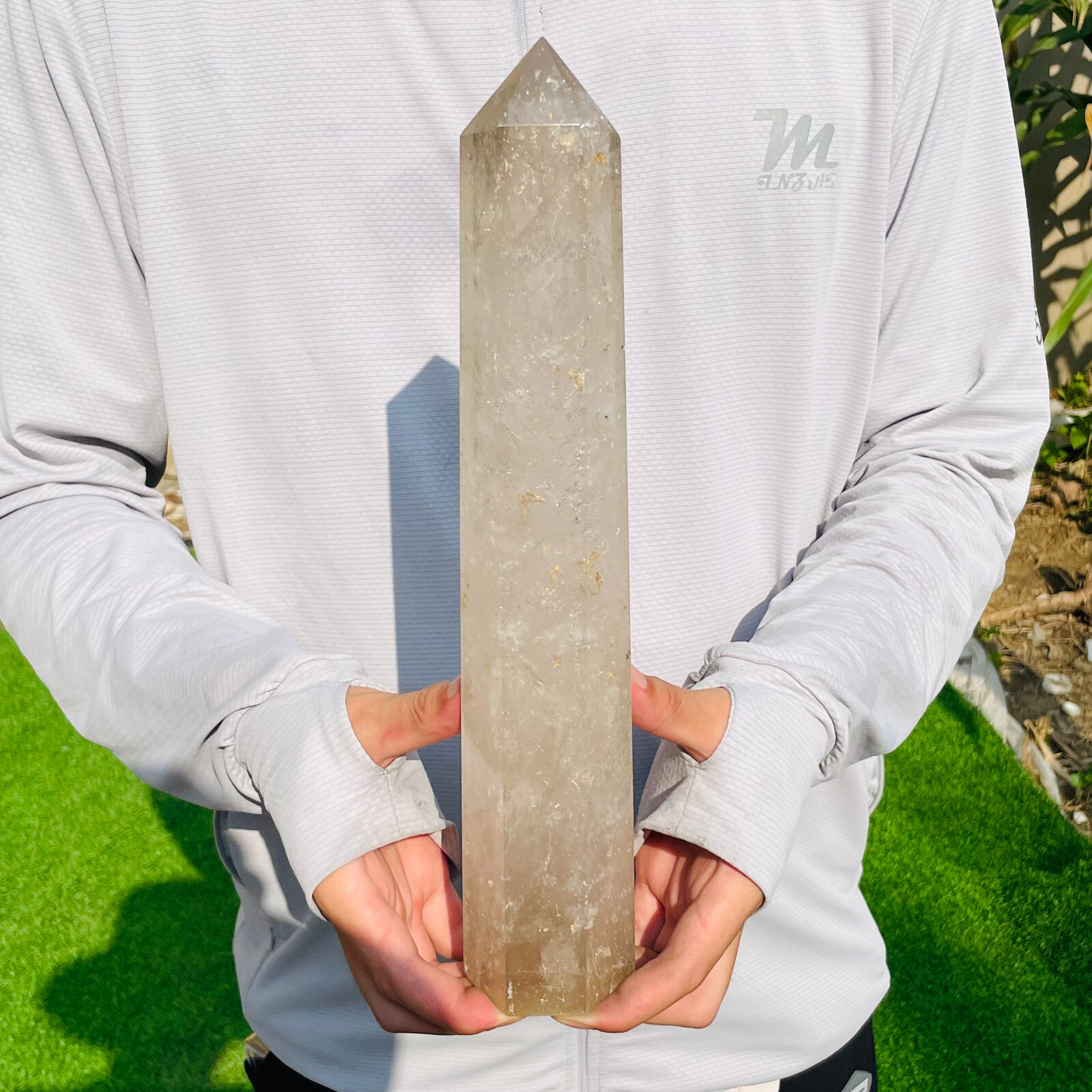 3.13lb Large Natural Clear Obelisk Quartz Crystal Wand Point Specimen Healing
