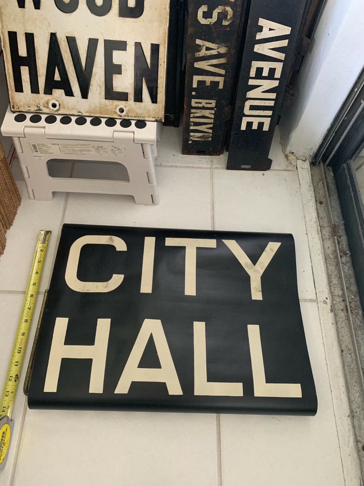 1948 NY NYC SUBWAY ROLL SIGN CITY HALL PARK BROADWAY PARK ROW MANHATTAN CHAMBERS
