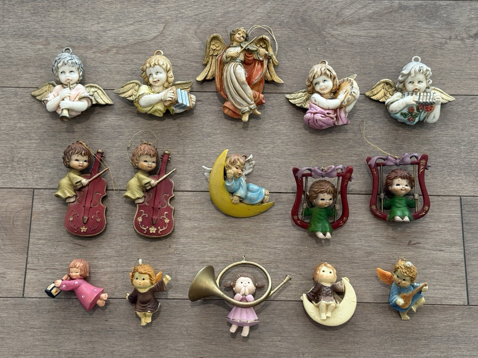Vintage Cherub ANGEL ORNAMENTS Christmas Holiday Italy Hong Kong Mixed Sets Lot