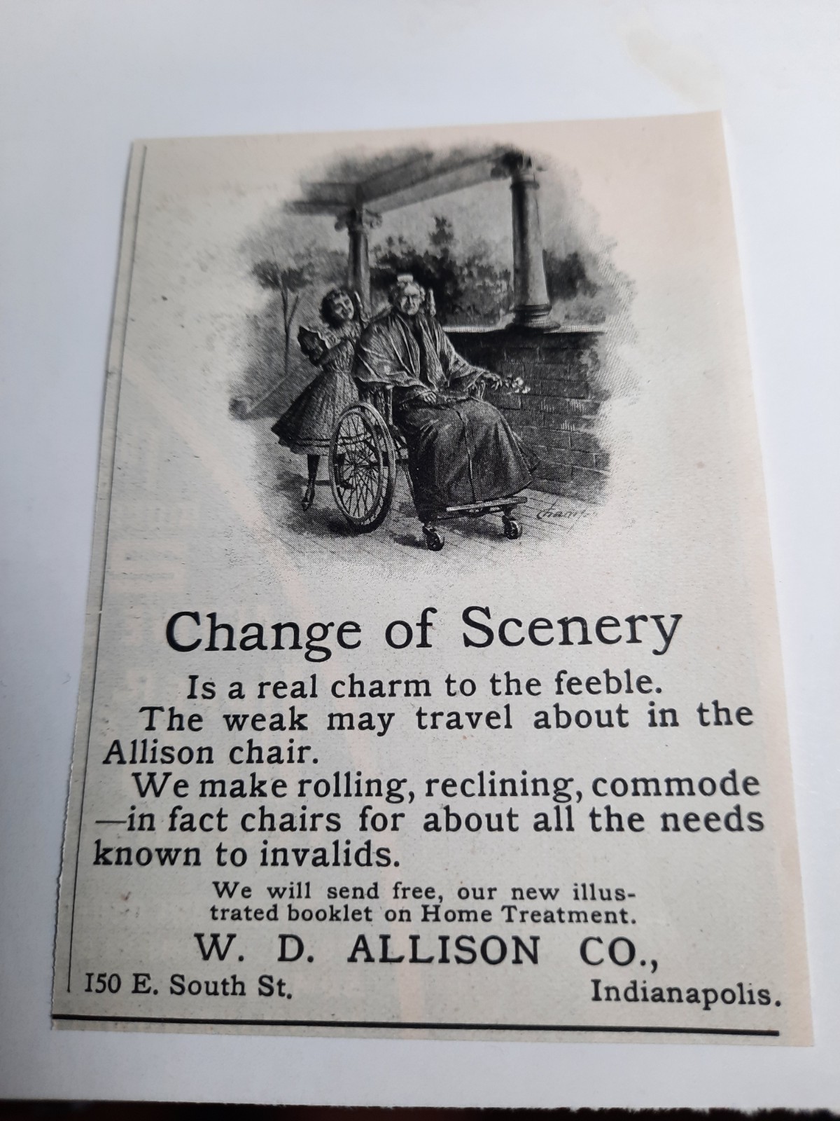 1900 Original Ad Allison Chairs  W.D. Allison Co.  Indianapolis,  IN