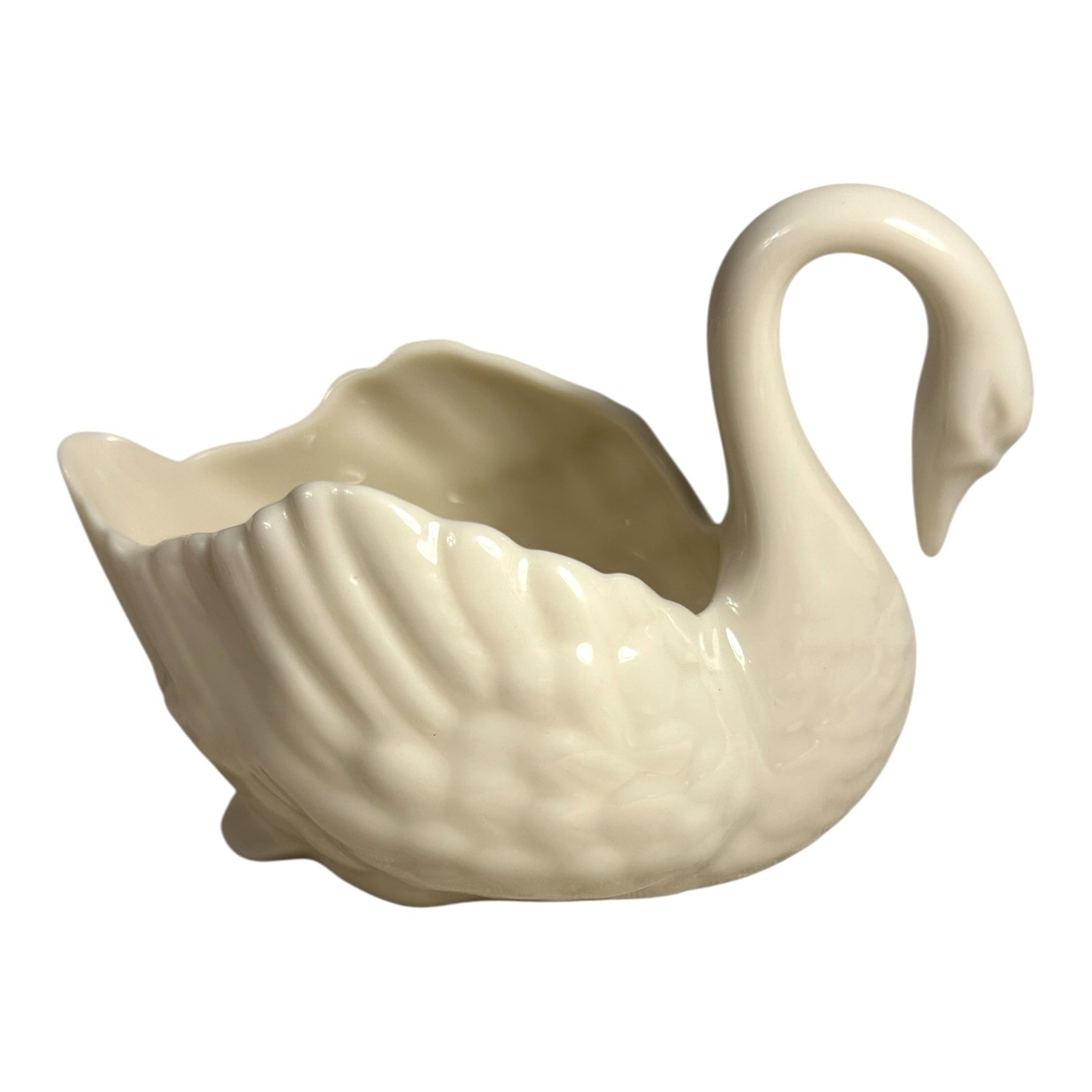 Vintage Lenox Porcelain Swan Trinket Dish with Green Wreath Stamp Vintage Lenox Porcelain Swan Trinket Dish with Green Wreath Stamp