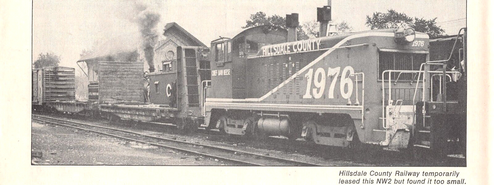 Hillsdale Michigan Railway Temporarily Leased NW2 Not Big Enough Vtg Mag Excerpt