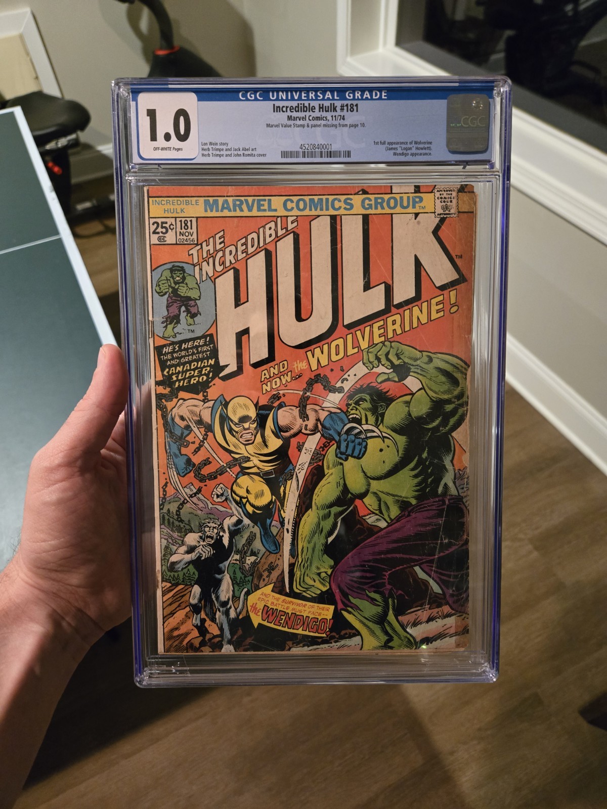 The Incredible Hulk #181 1974 CGC Blue 1.0