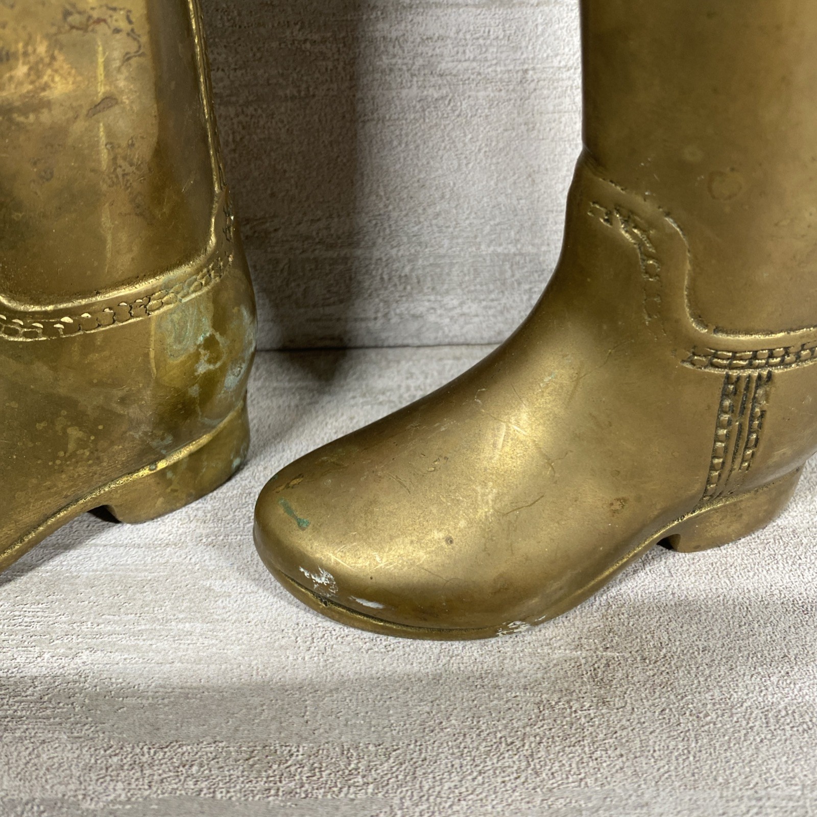 Vintage Solid Brass Riding Boot Book Ends, Ralph Lauren style, Made In Korea