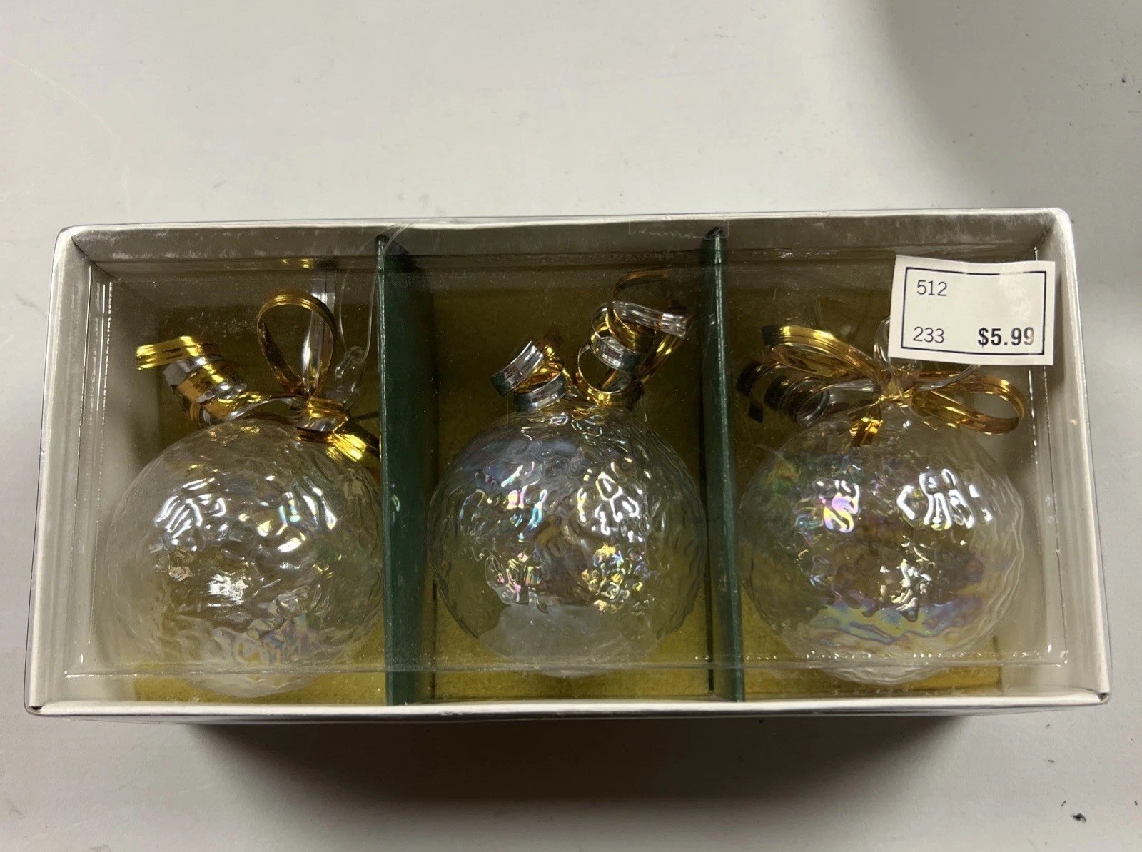 VINTAGE FANCY HANDBLOWN GLASS ORNAMENTS 1991 CHRISTMAS 