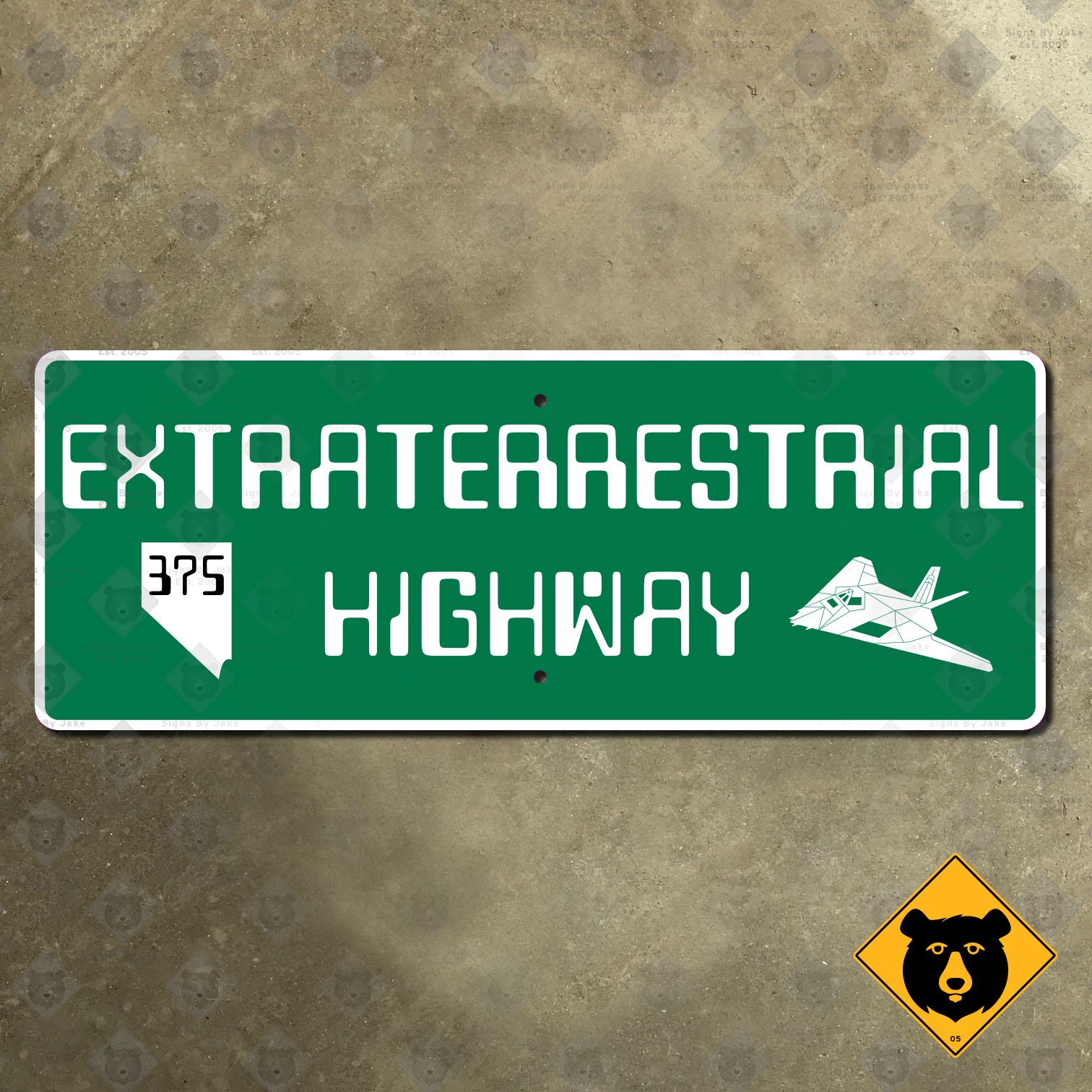 Nevada Extraterrestrial Highway road sign State Route 375 Rachel Nighthawk 20x7