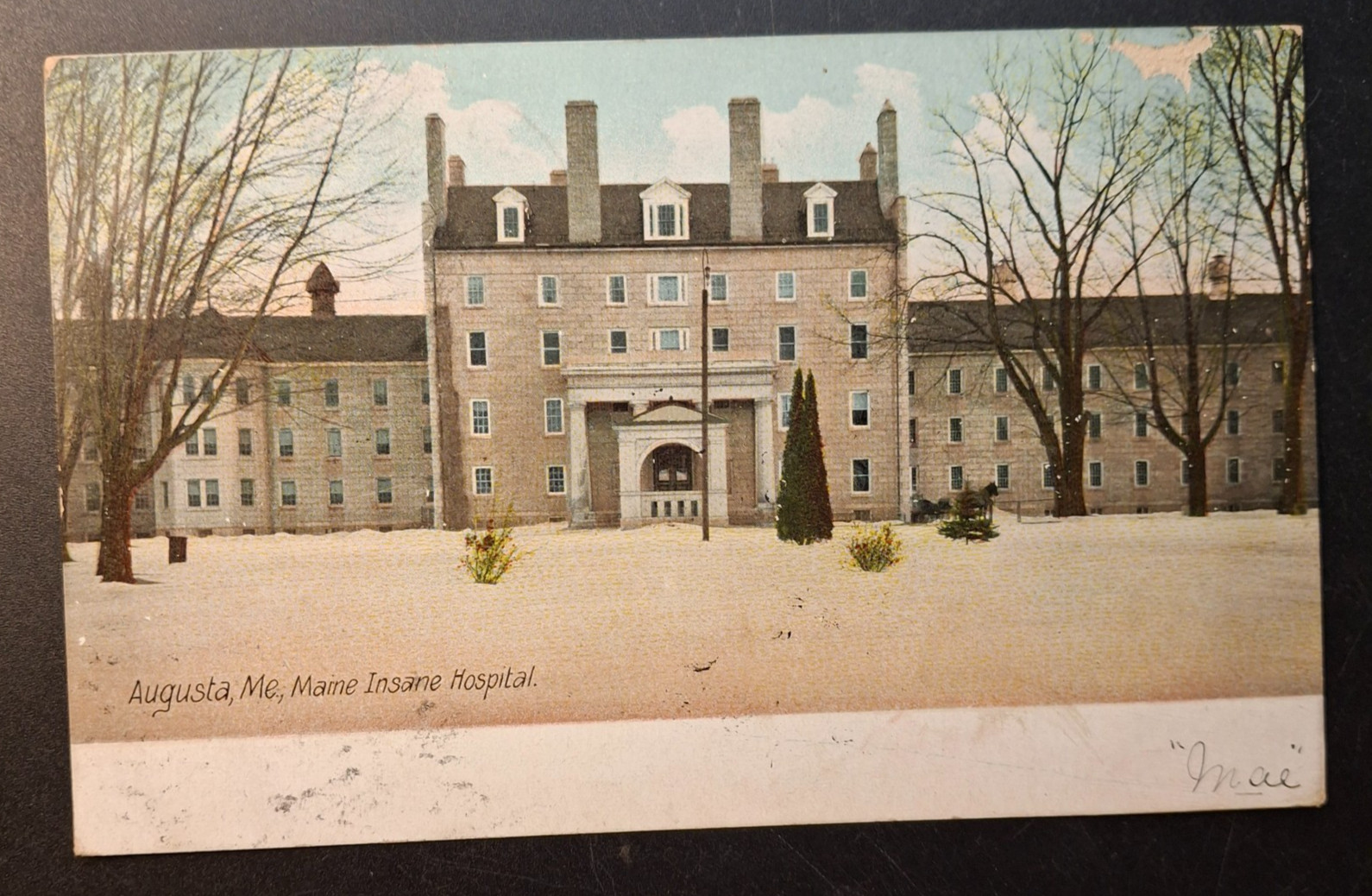 Augusta Maine Postcard Maine Insane Hospital 1908
