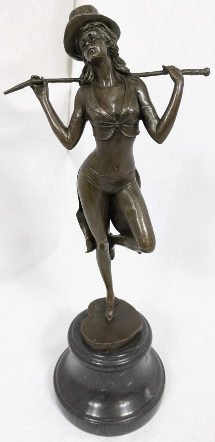 ALDO VITALEH Bronze JAZZ DANCER Ringmaster Circus Woman Statue European Finery