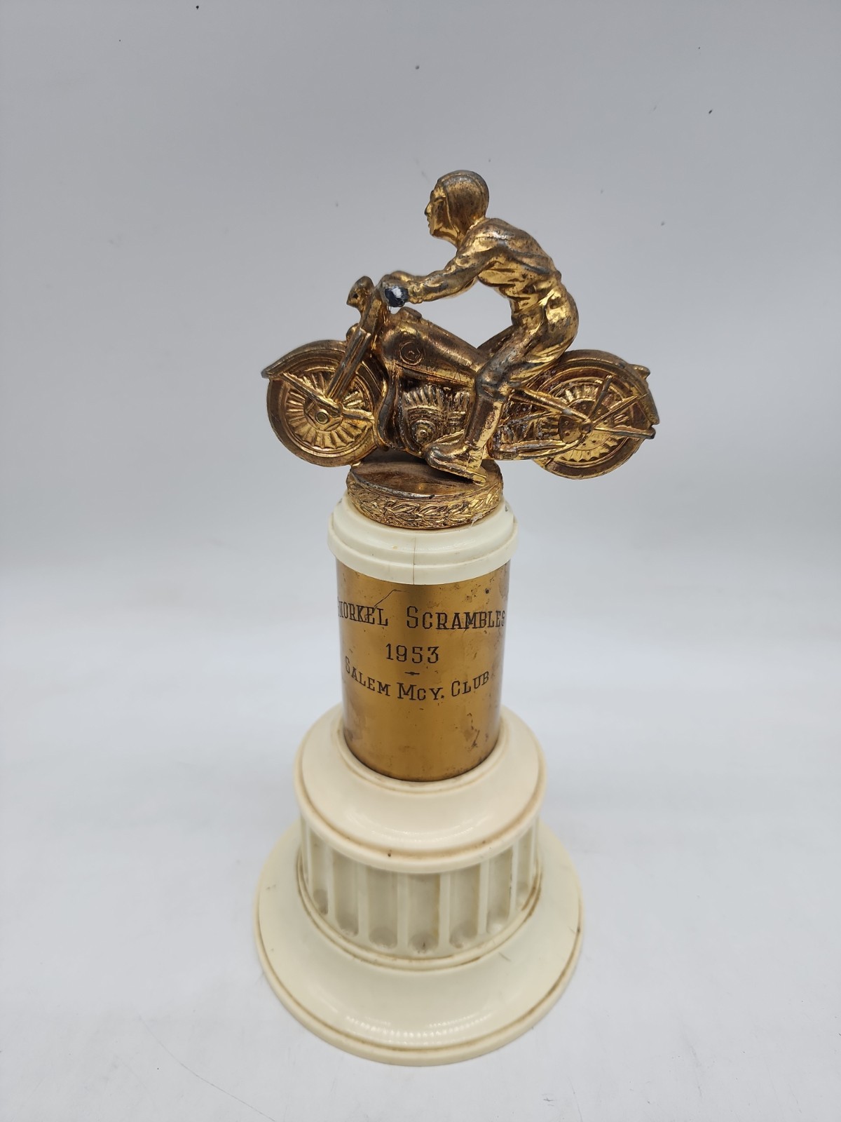 VINTAGE 1953 50\'s AMA MOTORCYCLE RACING TROPHY AWARD HARLEY BSA TRIUMPH HONDA