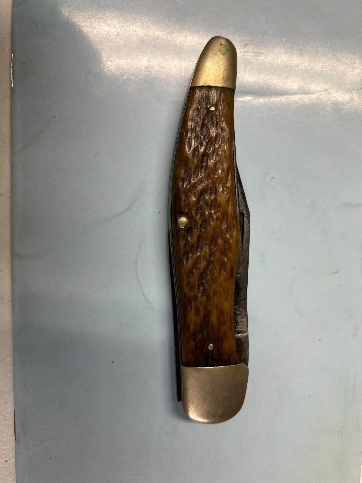 Boker USA  Bone Handle - Large Folding Hunter - Parts Or Restoration