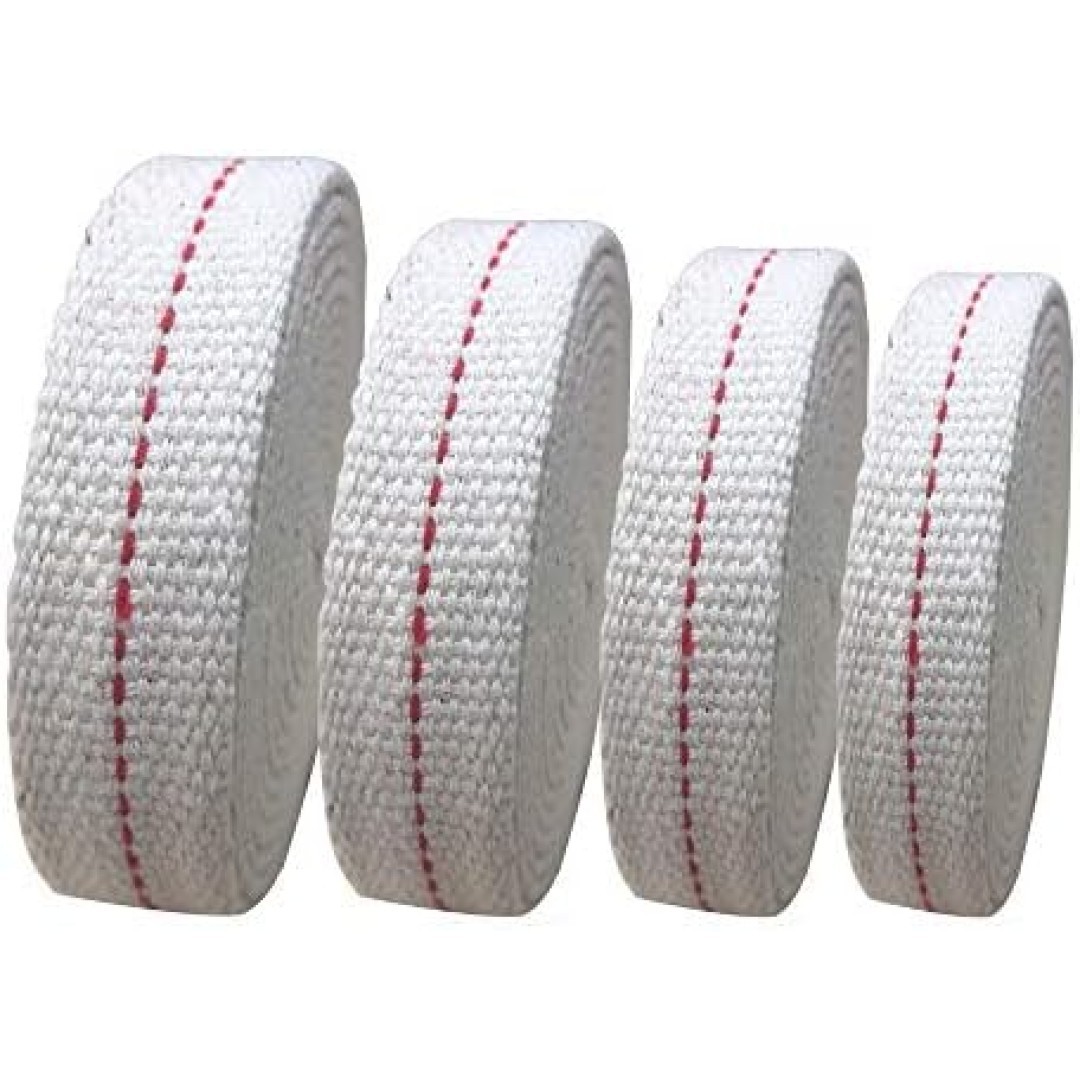 4 Rolls Oil Lamp Wick 1/2, 3/4, 7/8 Inch Flat Cotton Wick 6.5 Ft/roll Red Stitch 4 Rolls Oil Lamp Wick 1/2, 3/4, 7/8 Inch Flat Cotton Wick 6.5 Ft/roll Red Stitch