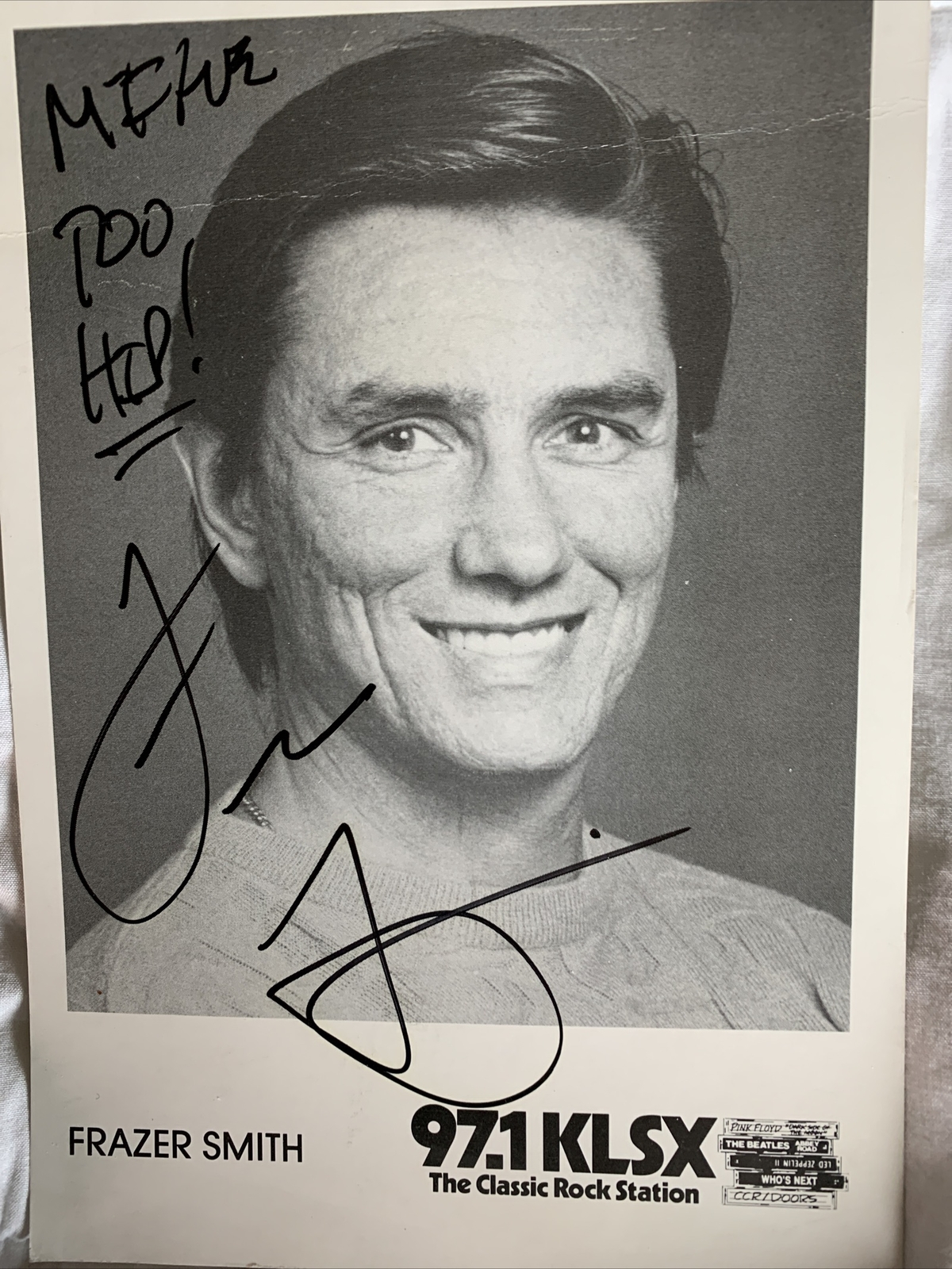 Fraszer Smith 97.1 KLSX La Radio 5 x 7 Photo Signed Autograph