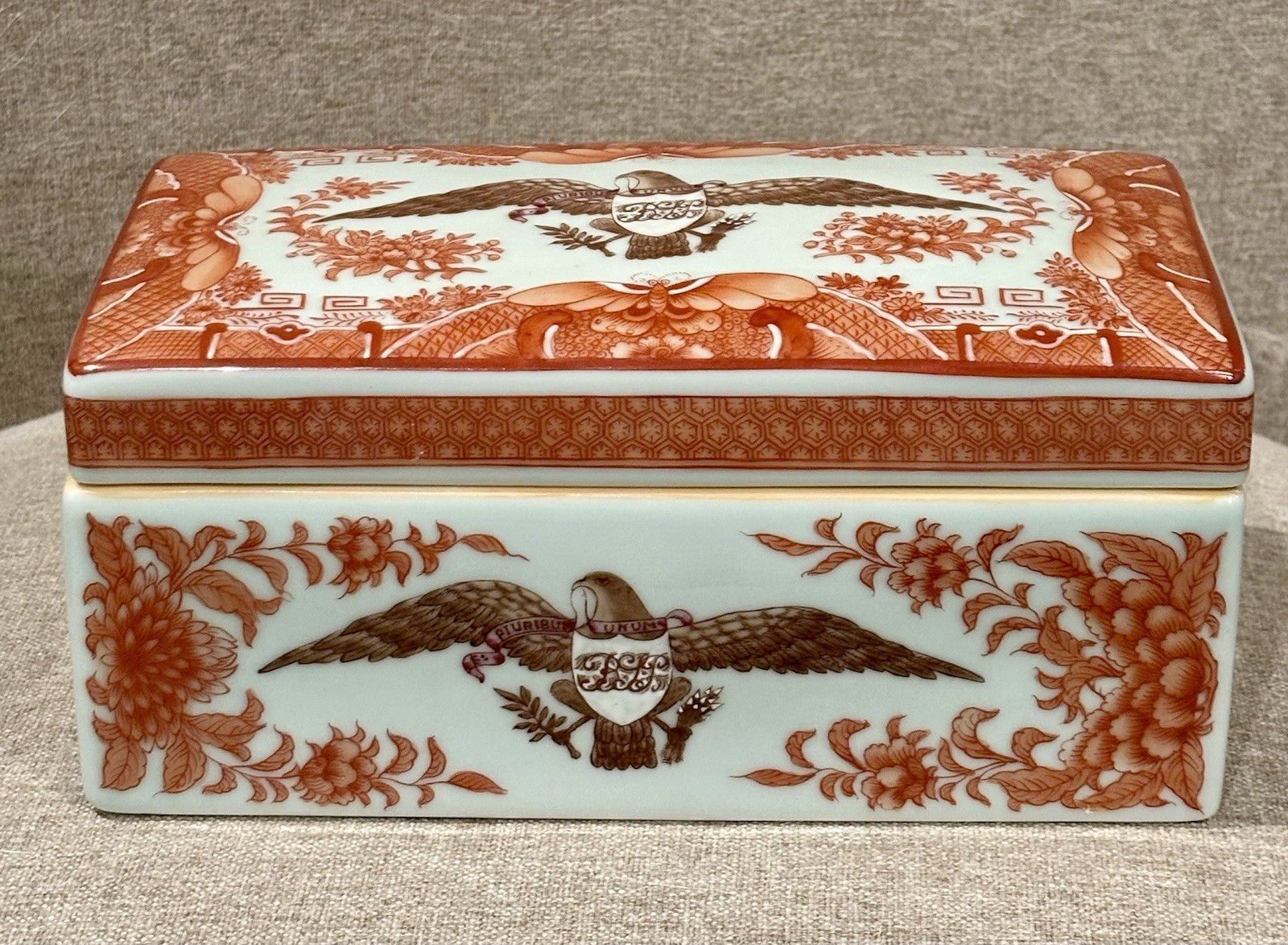Vintage Reed & Barton Porcelain Eagle Box – Chinese Export Style E Pluribus Unum