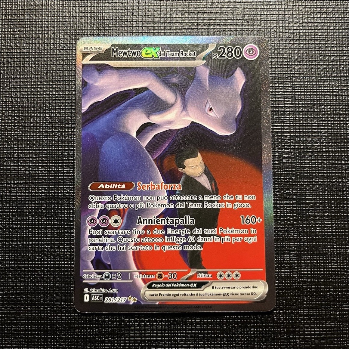 Pokemon Mewtwo ex Team Rocket 281/217 Ita Heroic Rise 2026