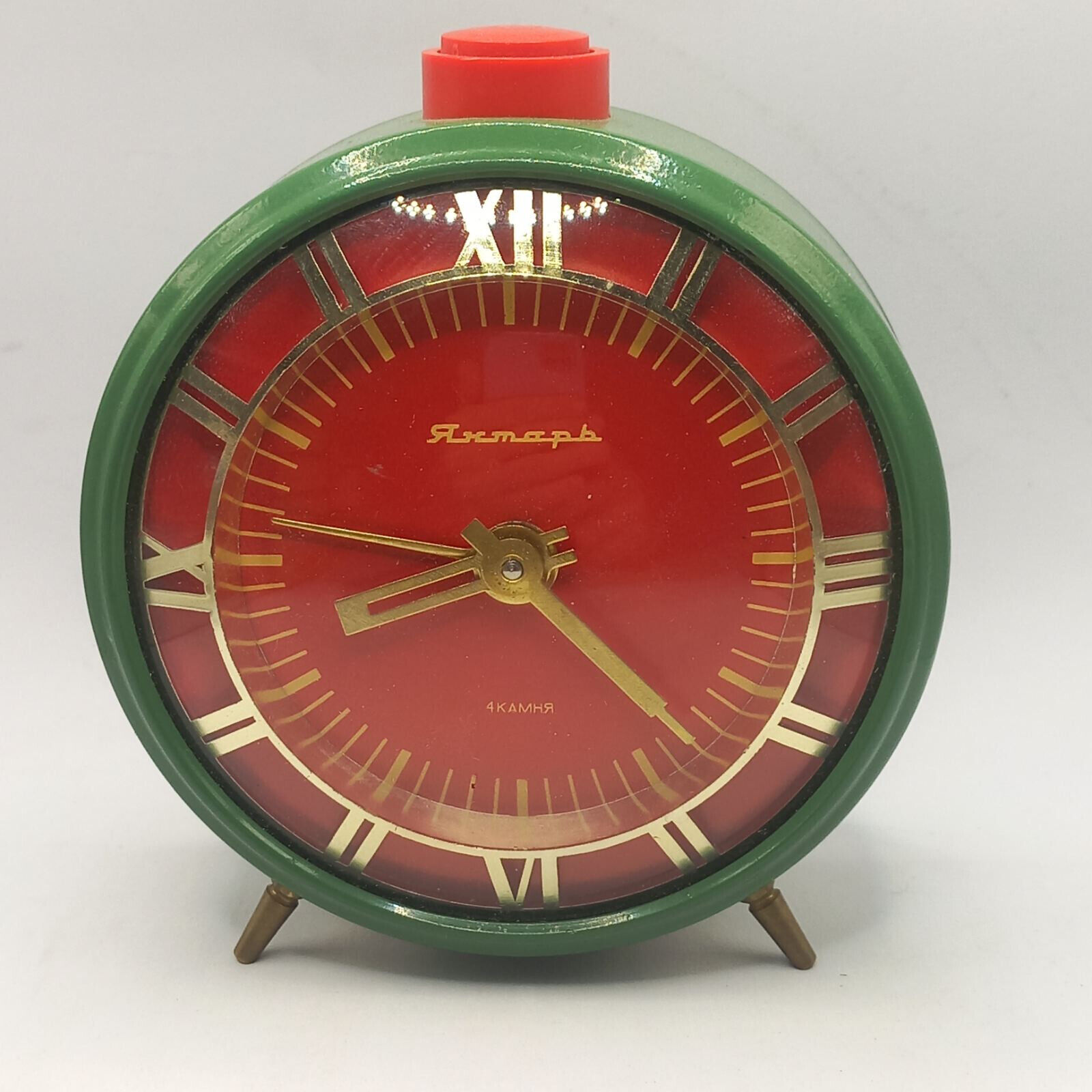 Soviet watch Mechanical Alarm Clock Yantar Amber USSR
