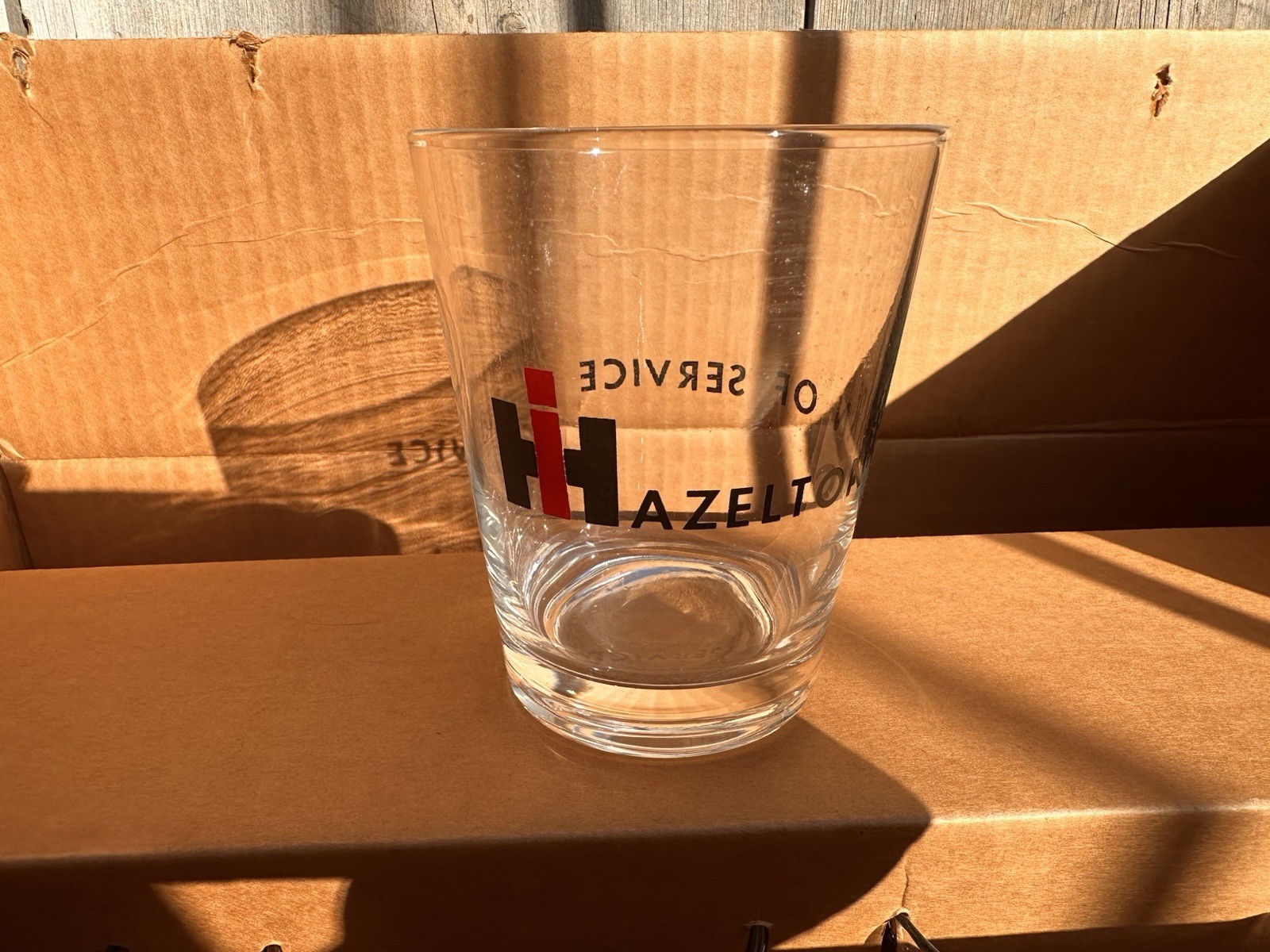 INTERNATIONAL HARVESTER Drinking Glasses 8 NOS. “Hazelton Man Of Service”1960s?