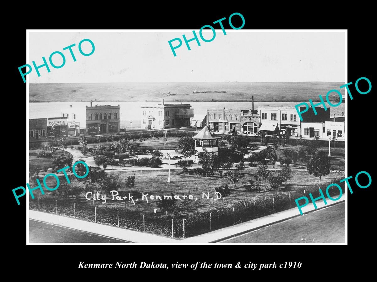 Kenmare North Dakota The Town & City Park c1910 Large Historic Old Photo Kenmare North Dakota The Town & City Park c1910 Large Historic Old Photo