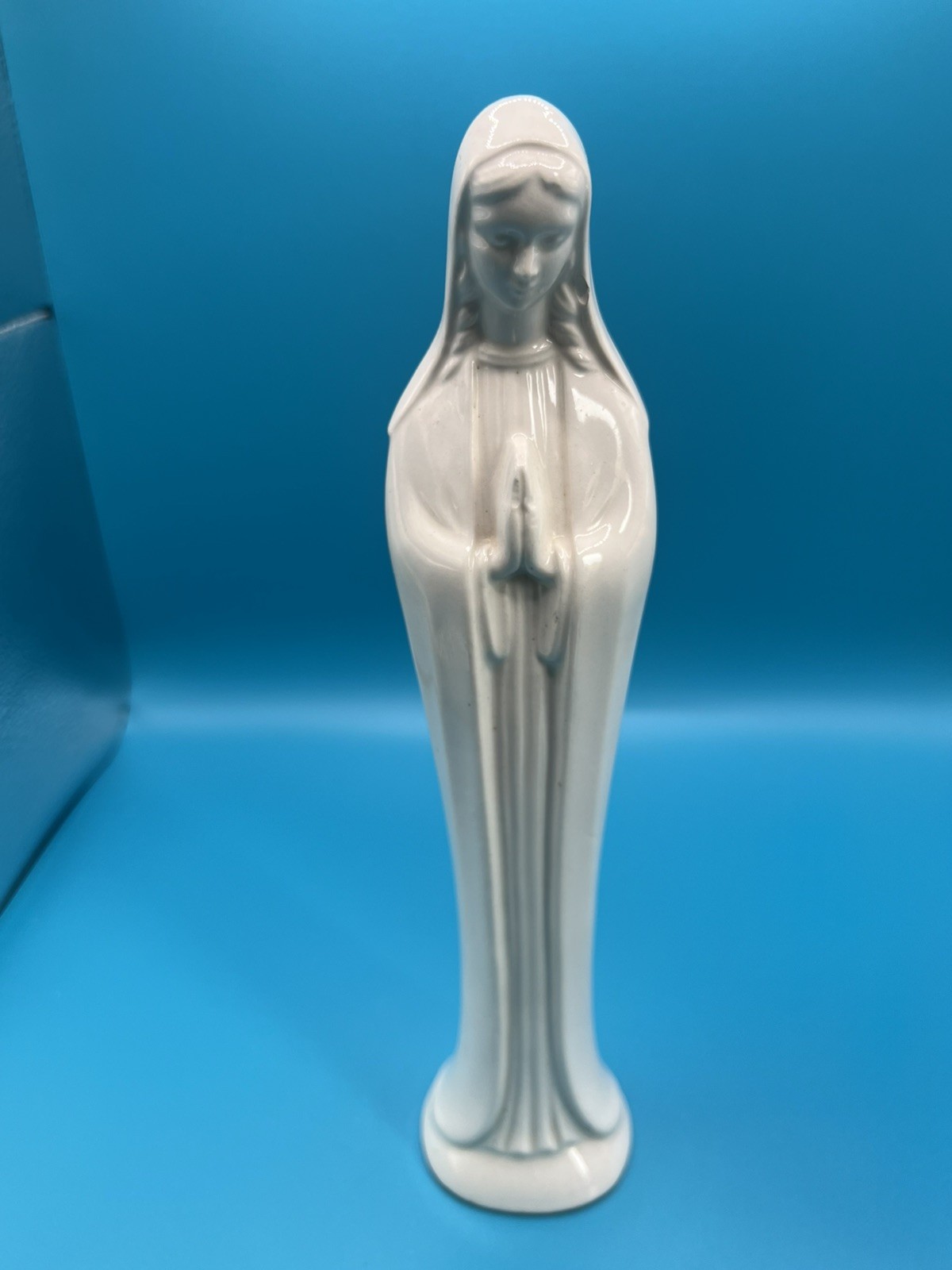 Vintage Inarco Virgin Mary Praying Statue Madonna White 10.5” Figurine Japan