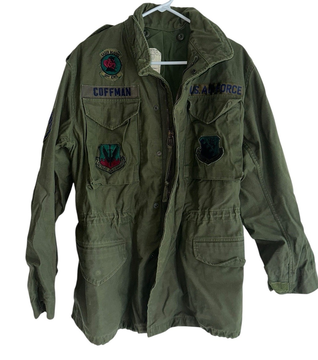 Vintage US Air Force Coat Small Green Cold Weather Field OG 107 M65 Jacket 80s