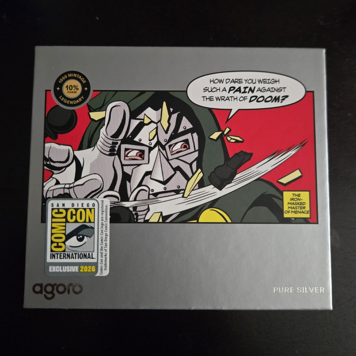 Agoro Marvel Doctor Doom 1 Troy oz .999 Silver Coin SDCC 2026 Exclusive