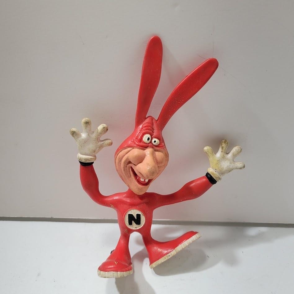Vintage 1988 Domino's Pizza The Noid Figure PVC Toy Red Advertising Mascot Promo