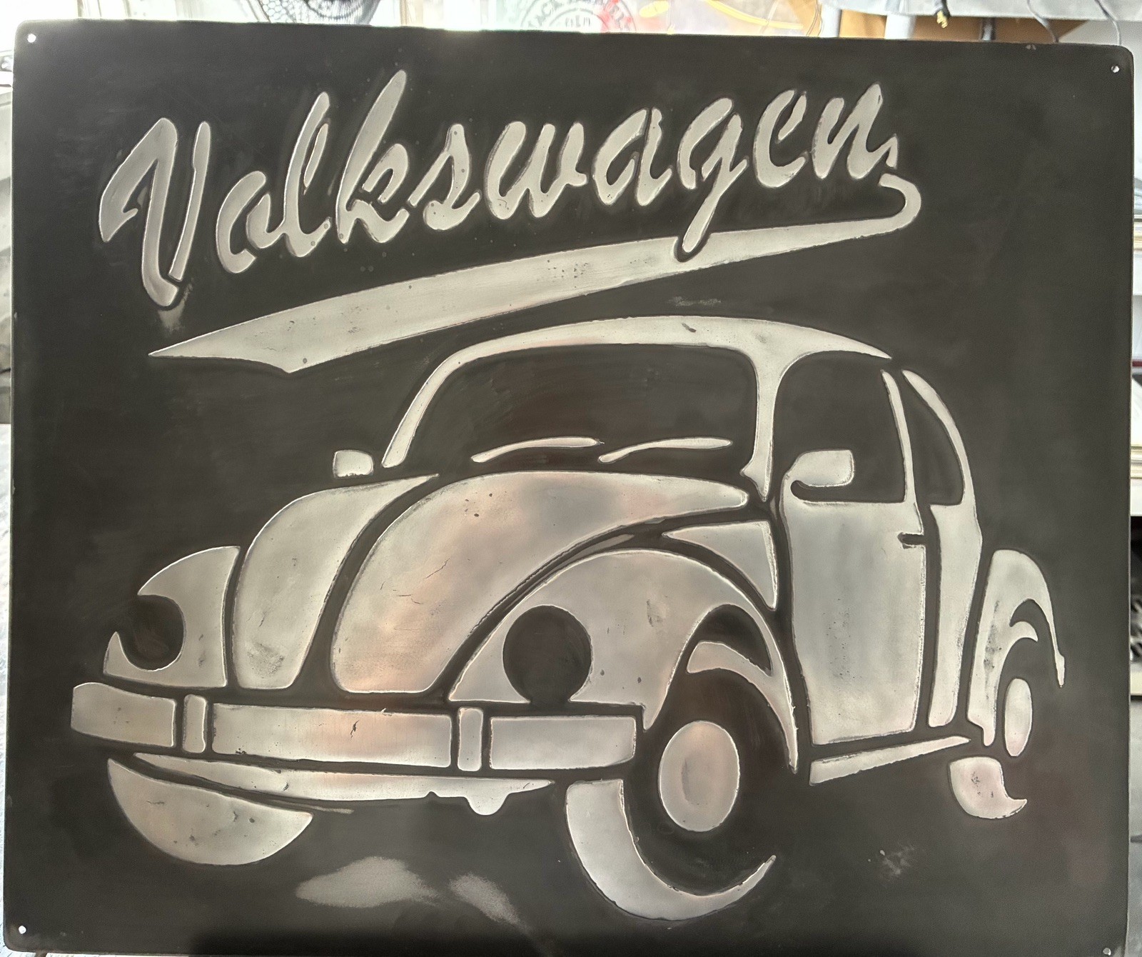 Volkswagen Vintage Style Sign 20x24 Handmade Aluminum Relief Metal Wall Art