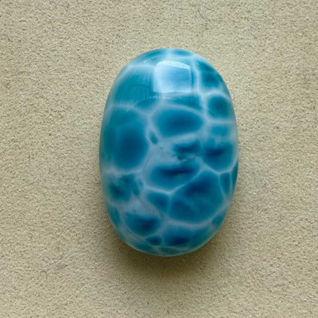 1pc Natural larimar oval Quartz Crystal pendant Mineral gem Reiki energy