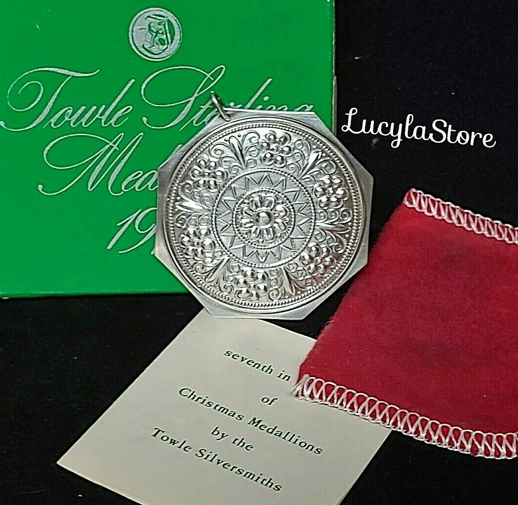 Vintage 1977 Towle STERLING Pendant Christmas Ornament Seven Swans Swimming Box
