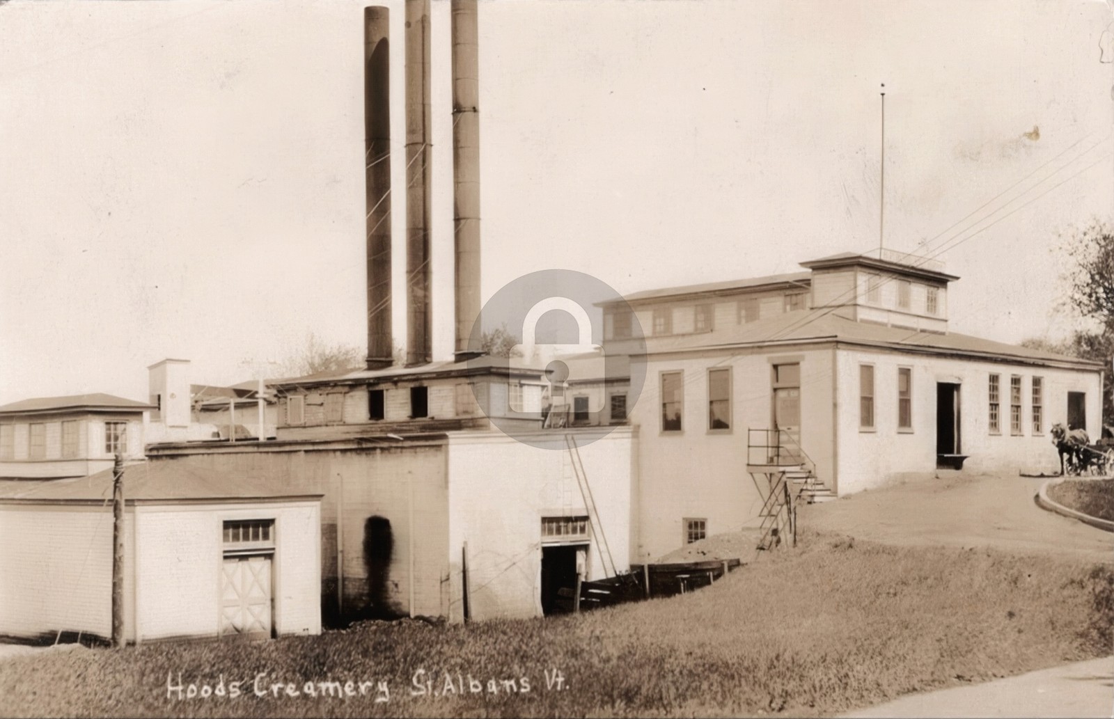 Hoods Creamery St Albans Vermont VT c1910s Gilbert RPPC Photo Postcard COPY