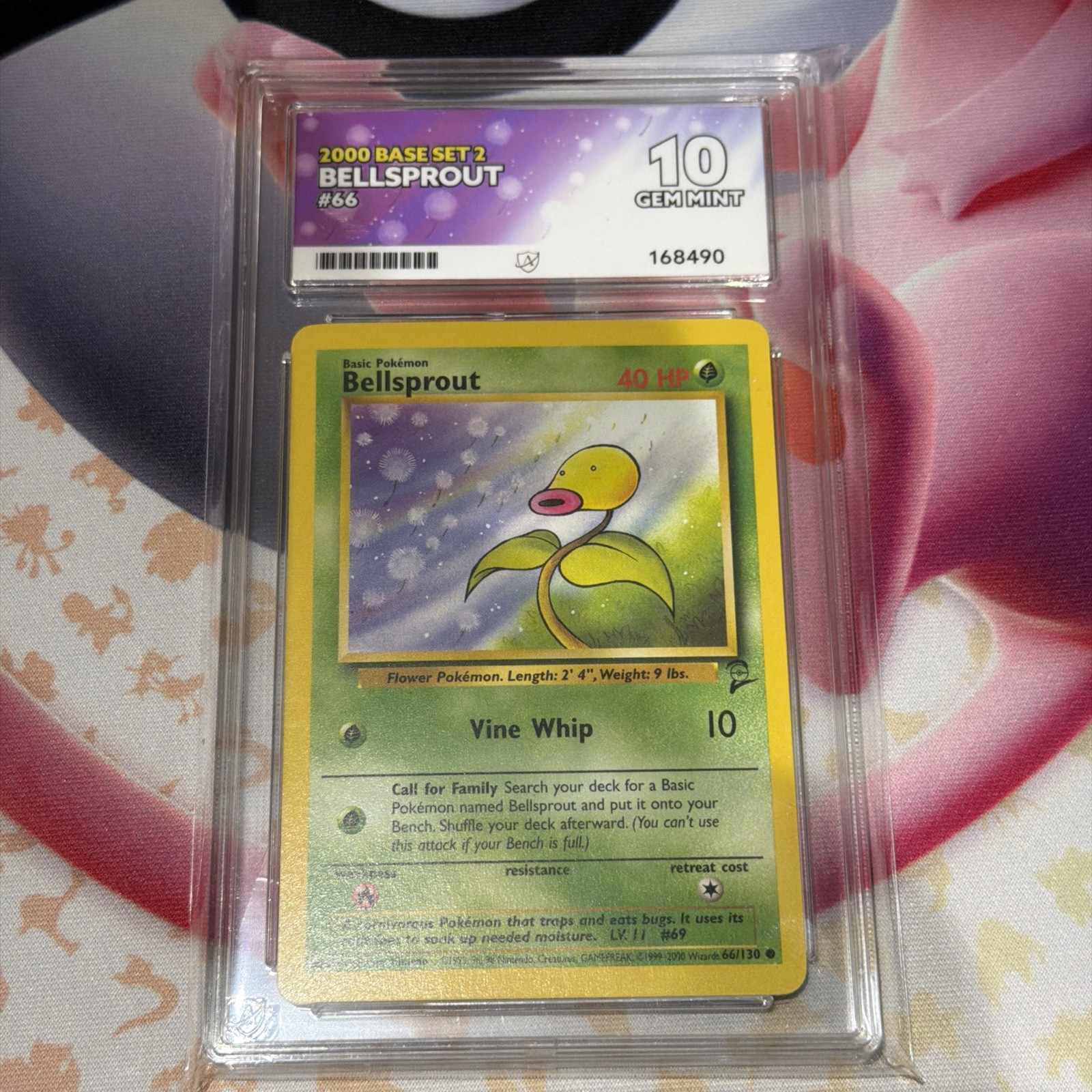 2000 POKEMON BASE SET 2 #66 BELLSPROUT ACE 10