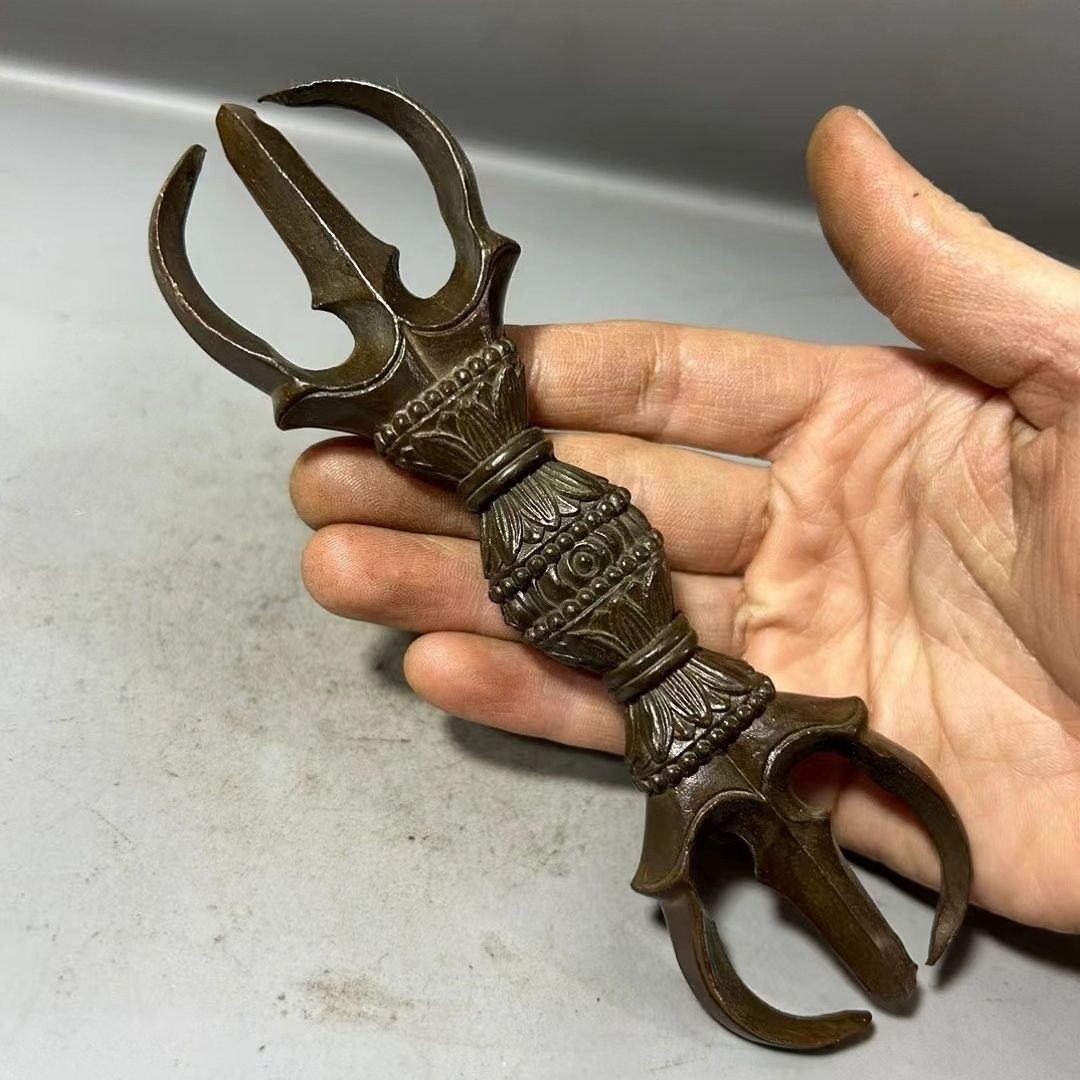 Tibetan Vajra Dorje Ritual Tool Nepalese Four Prong Buddhist Cross Ornament