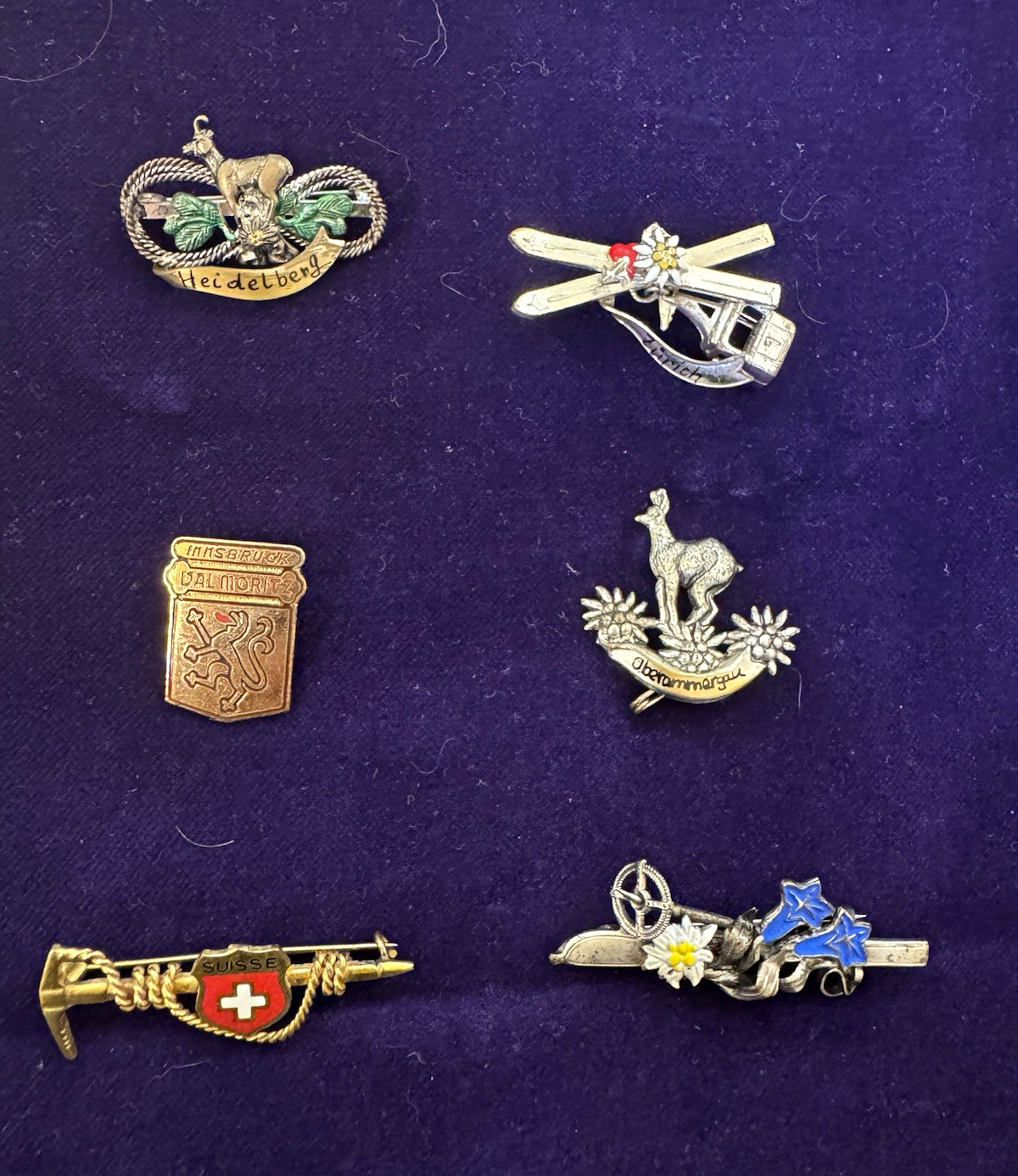 Vintage collection Pinback Lapel pins.  $40 for all six