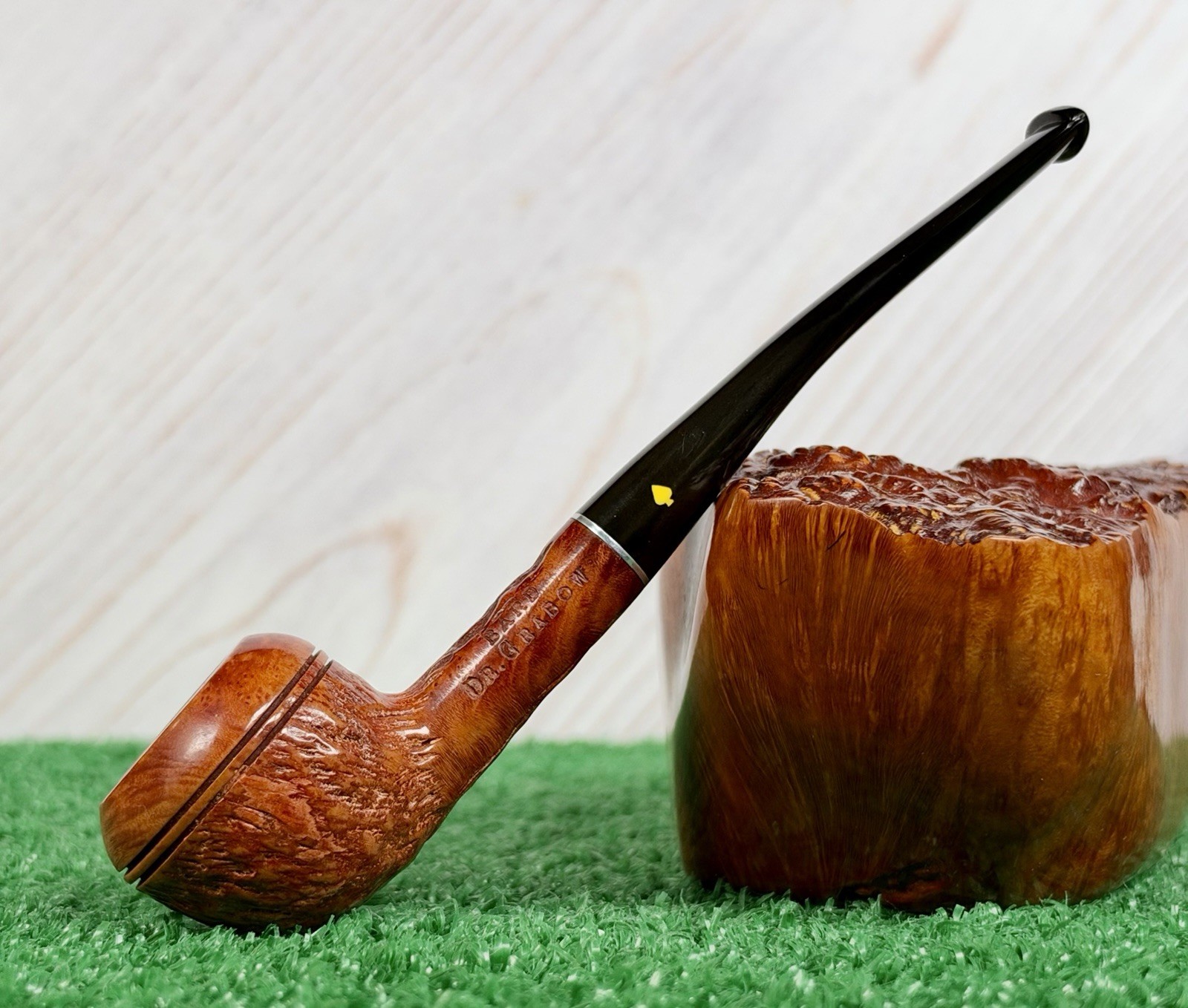 DR. GRABOW BARD (SUPER RARE & UNSMOKED) SQUAT RHODESIAN VINTAGE PIPE, PUSH STEM
