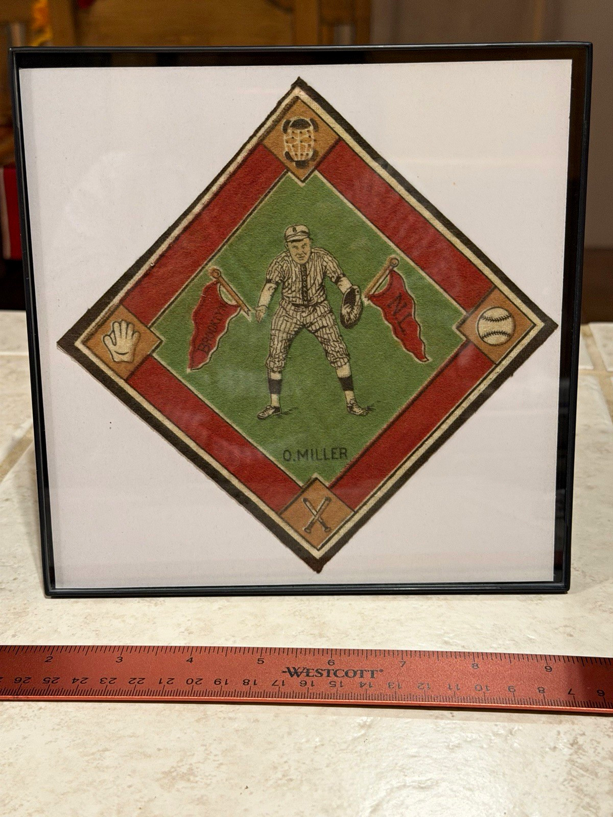 VTG Baseball Tobacco Felt  O. Miller & Rucker Brooklyn Dodgers LOT OF 2 