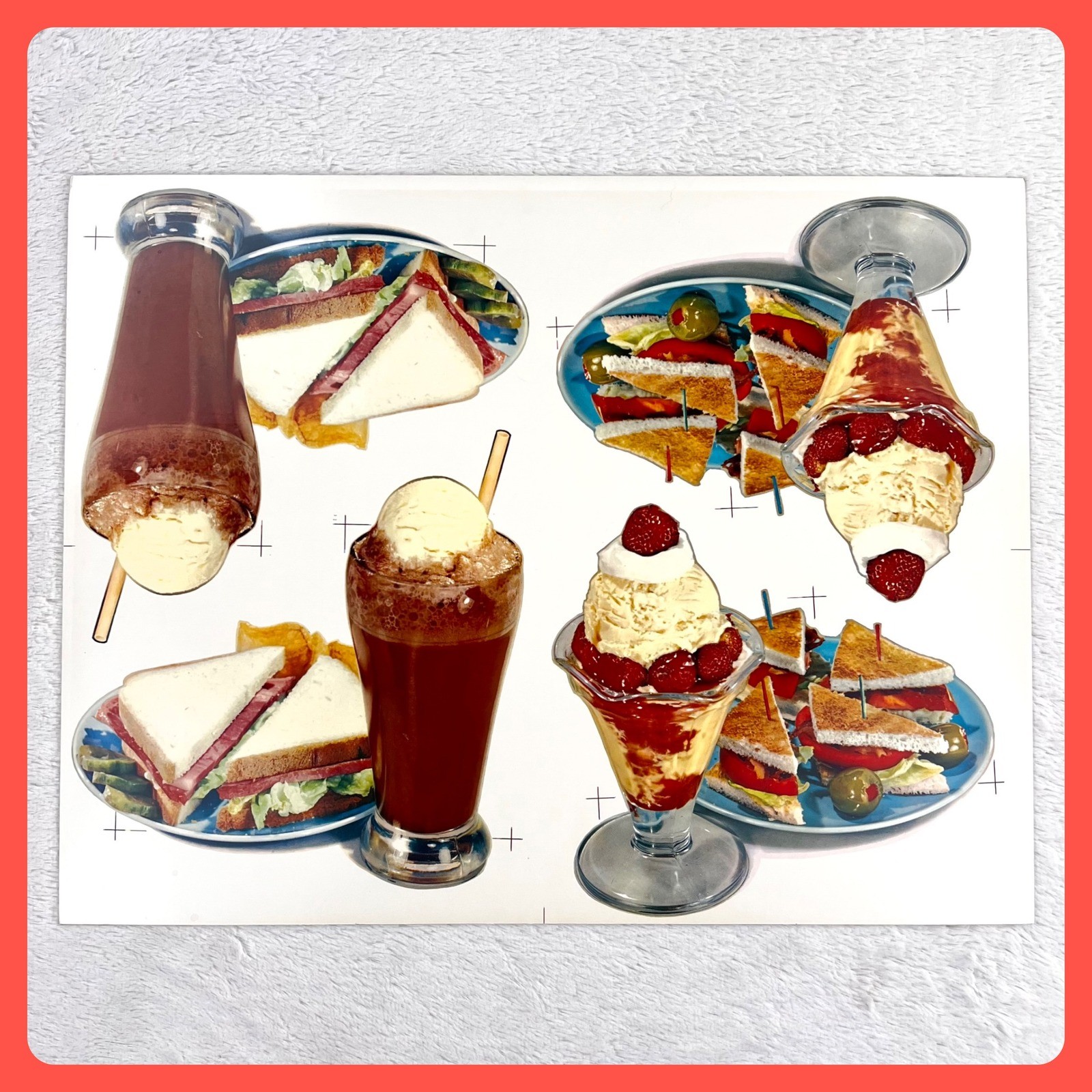 Vintage 1950s Ice Cream Die Cut Flat Sheet Uncut 22\