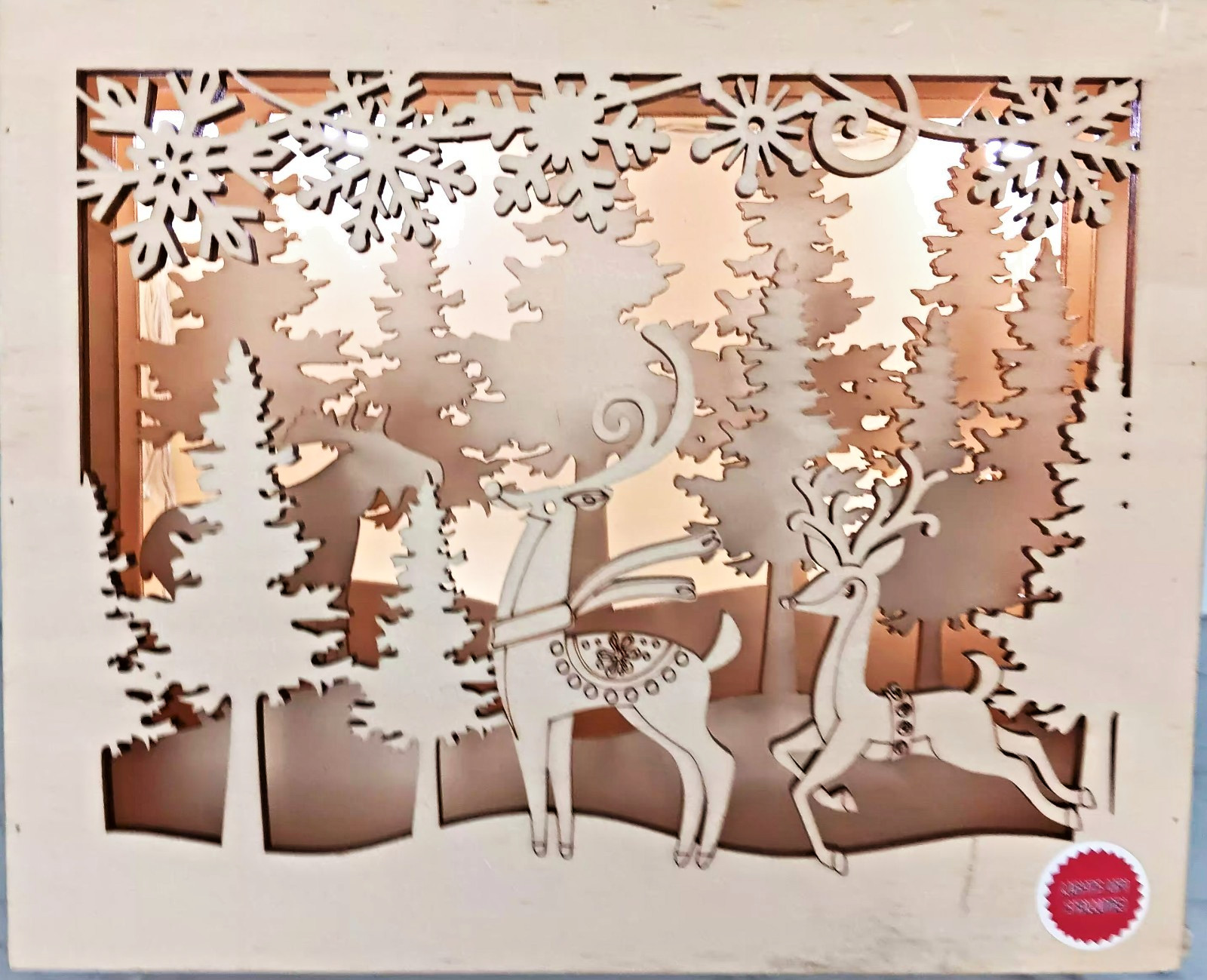 NEW ART MINDS 3D Woodland Twinkle Light up Laser Cut Wooden Christmas Scene NEW ART MINDS 3D Woodland Twinkle Light up Laser Cut Wooden Christmas Scene