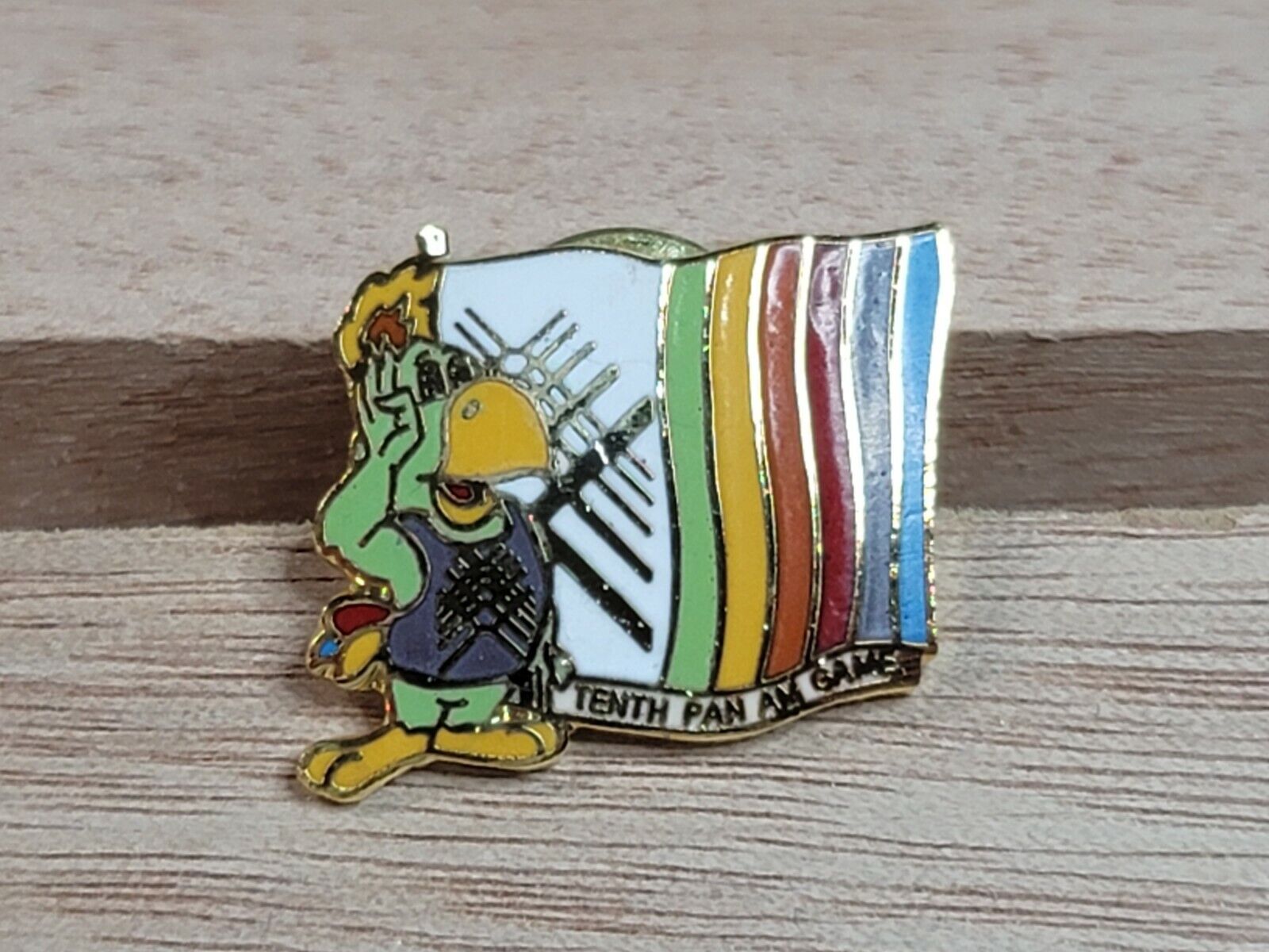 Vintage Tenth Pan Am Games Indianapolis Mascot Olympic Lapel Pin 