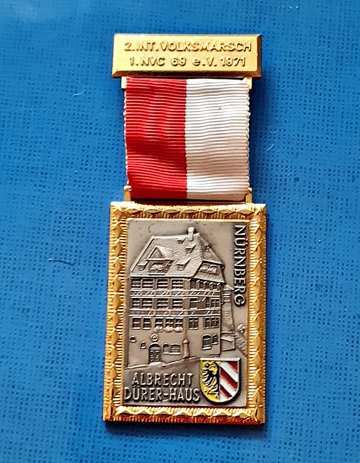 MEDAL VINTAGE AUTHENTIC GERMANY ALBRECHT DURER NURNBERG 1971 HIKING VOLKSMARSCH