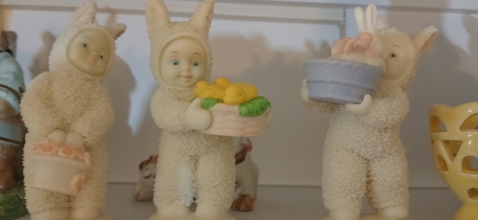 Vintage X3 Holiday Easter Bunny Statue Collection Decoration Nostalgia 80s