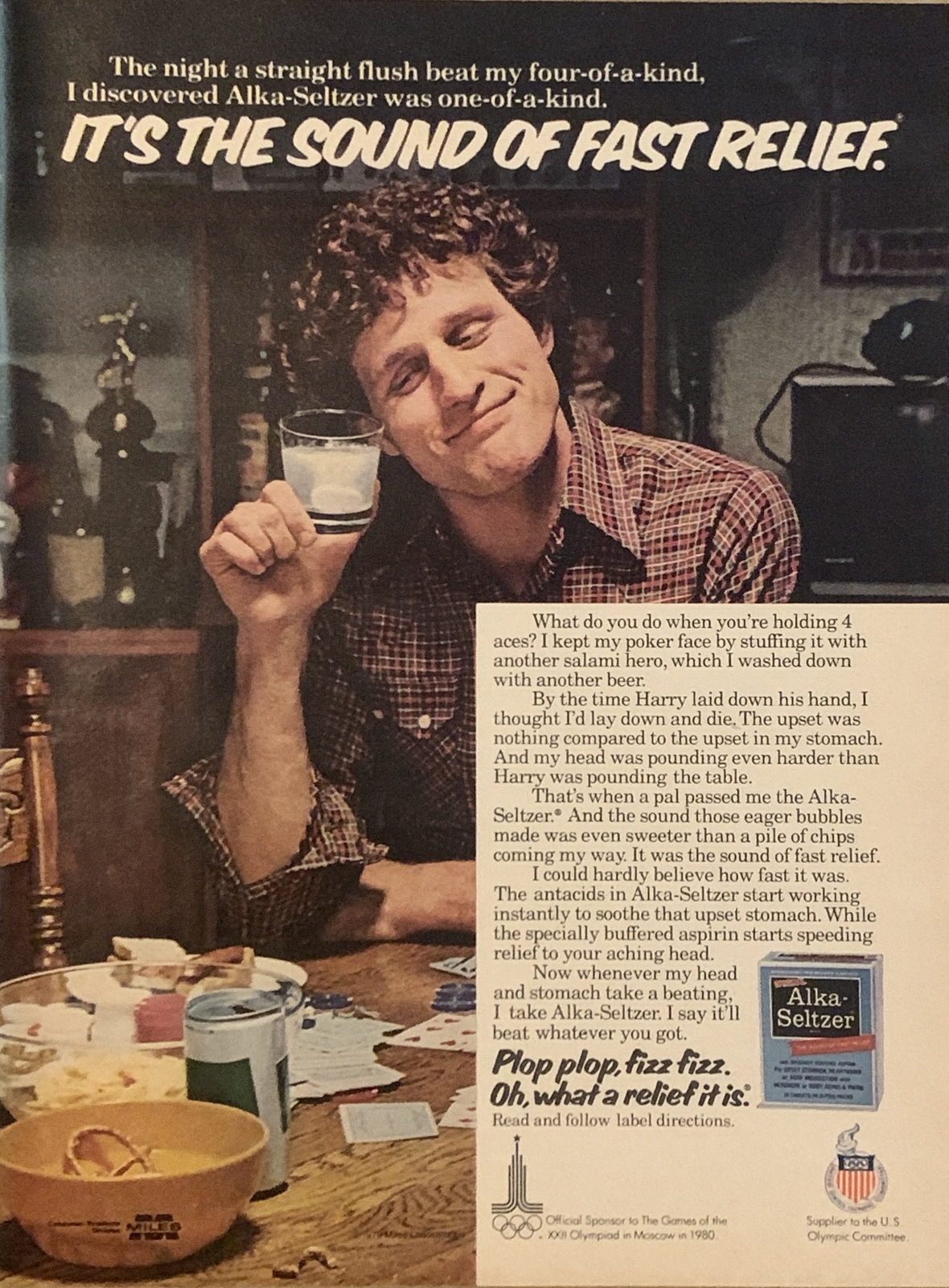 1979 Alka Seltzer PRINT AD Poker Night VTG 1970s Plop Fizz - Sound Fast Relief 1979 Alka Seltzer PRINT AD Poker Night VTG 1970s Plop Fizz - Sound Fast Relief