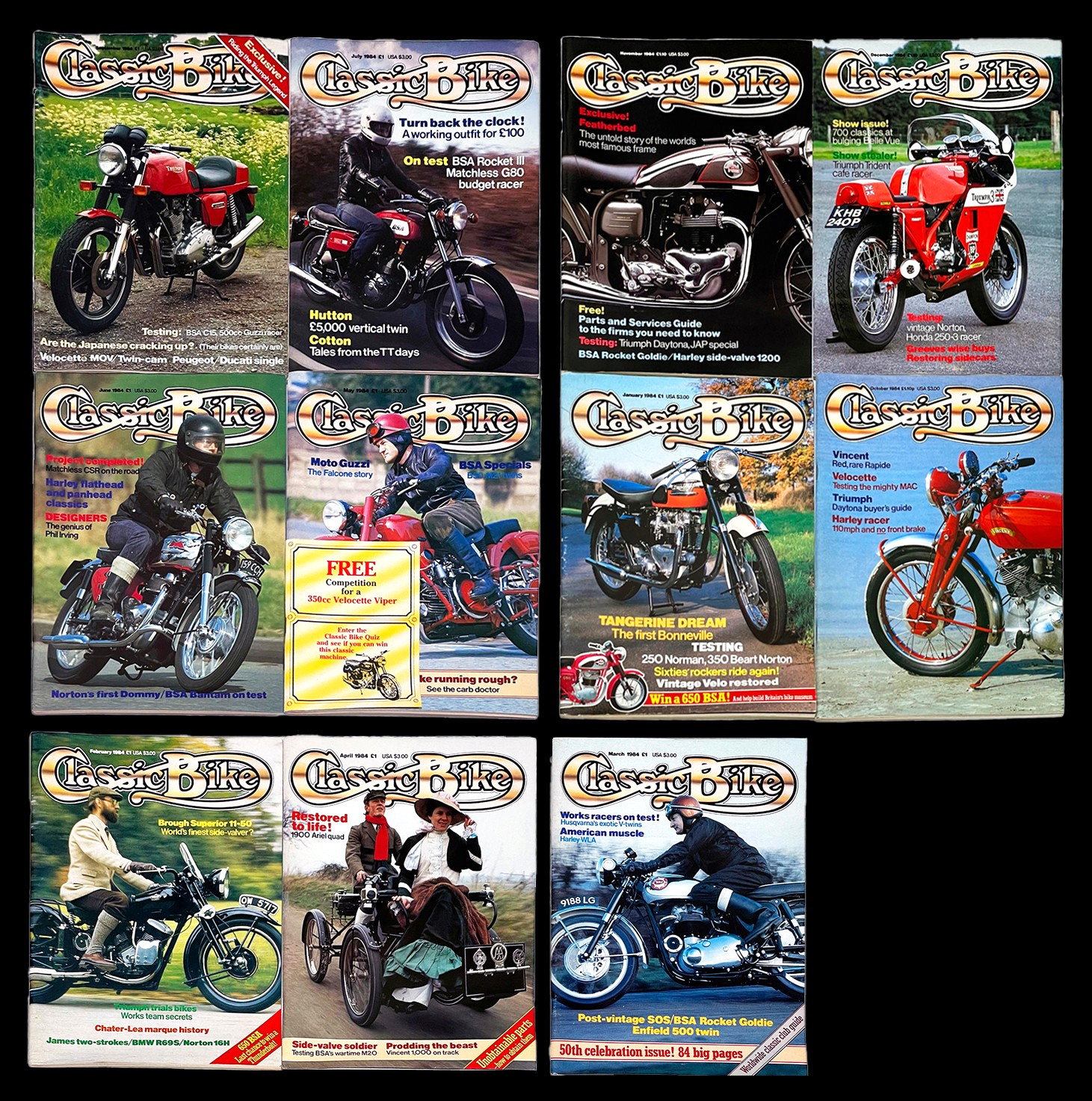 Classic Bike Magazine Lot 11 Magazines 1984