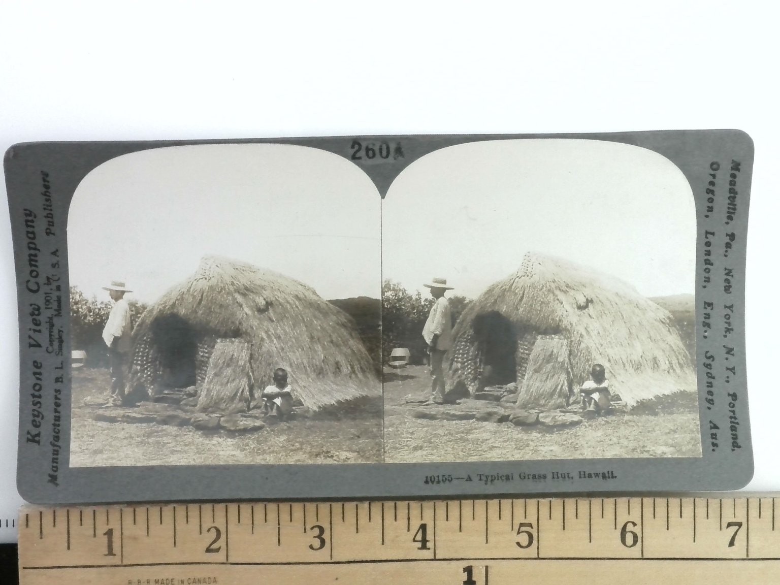 A Typical Grass Hut Hawaii Stereoview Keystone View Co. 1910 Native Culture
