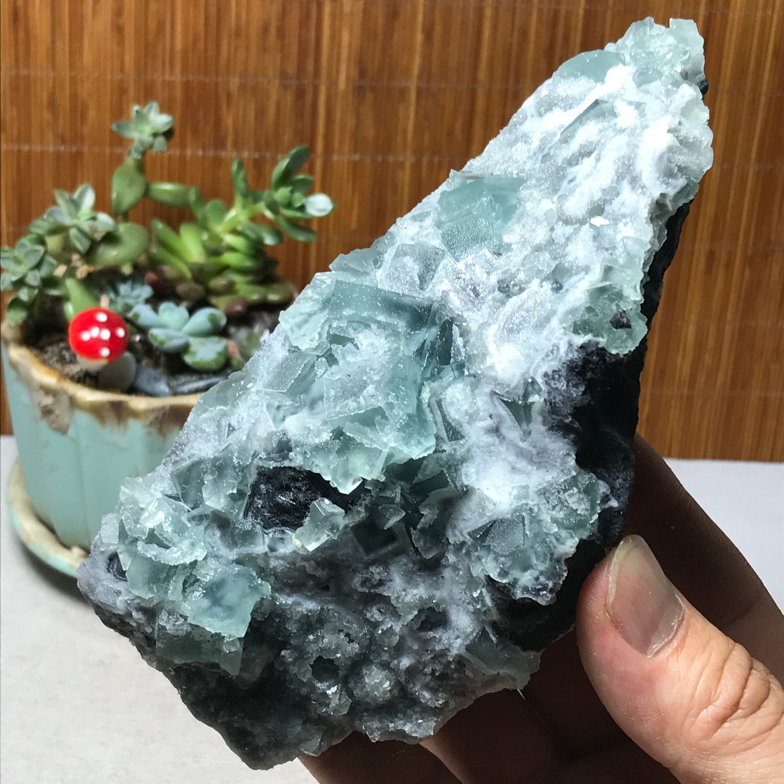 148-60-47mm Rare Natural Green Calcite fluorite Mineral Specimen 528g A6077